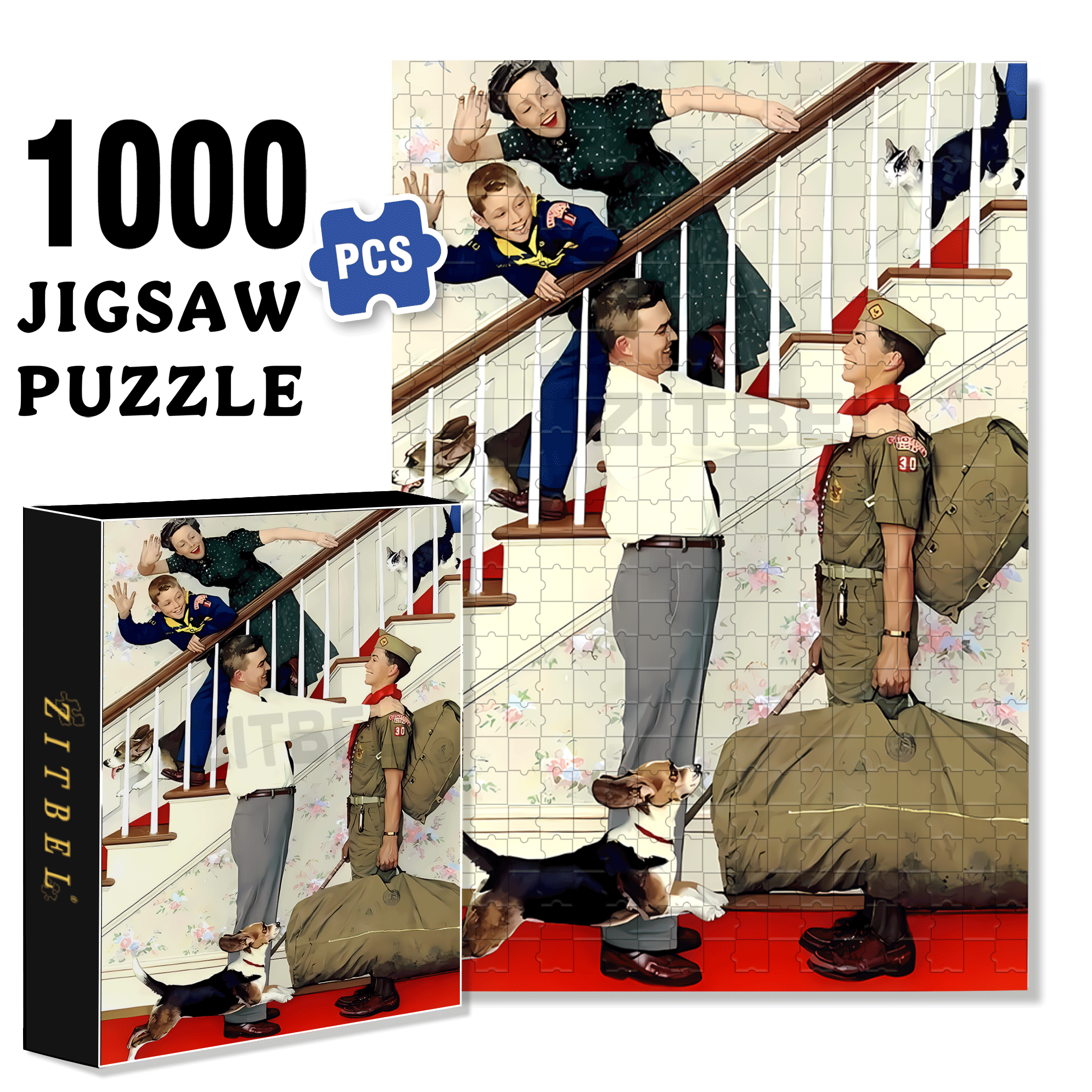A Day Of Anticipation 500pcs/1000pcs Jigsaw Puzzle, Scratch-Resistant, Interactive Family Game & Brain-Boosting DIY Decor, Perfect for Halloween, Christmas & New Year Gifts, Family Puzzle Game