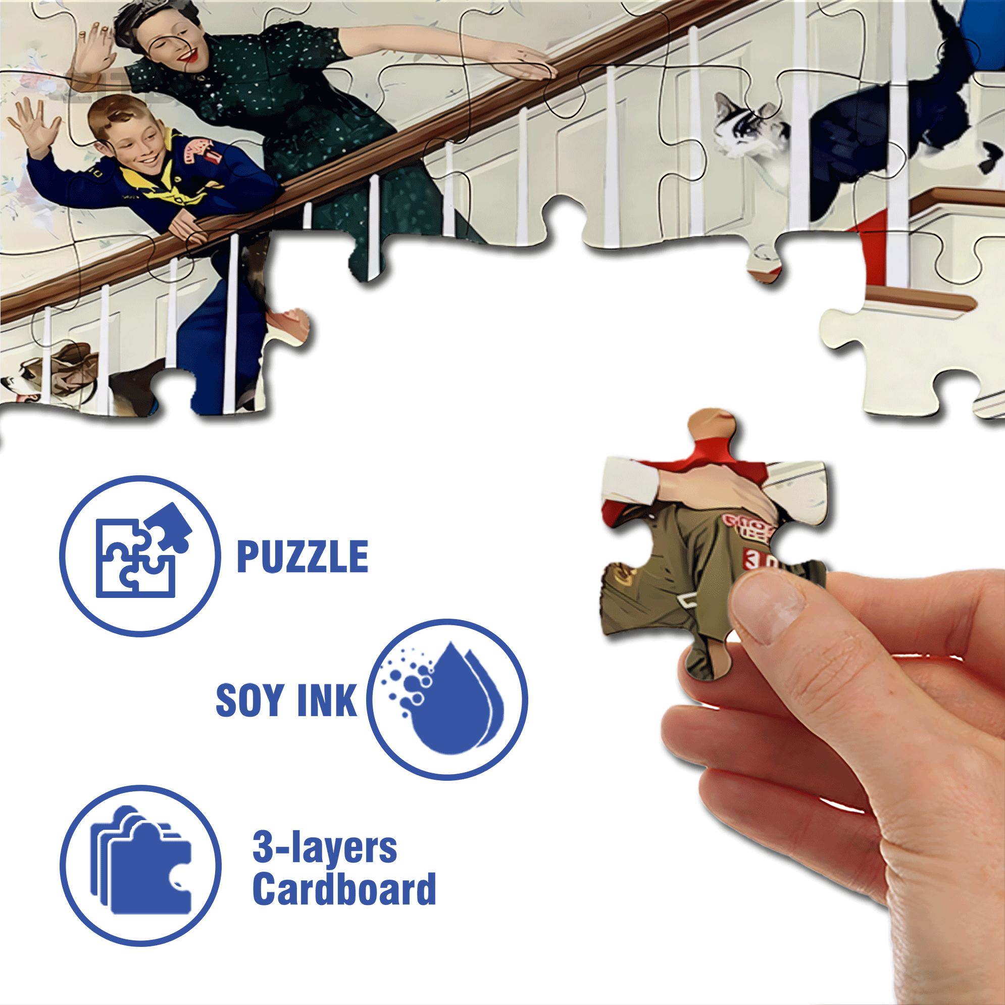 A Day Of Anticipation 500pcs/1000pcs Jigsaw Puzzle, Scratch-Resistant, Interactive Family Game & Brain-Boosting DIY Decor, Perfect for Halloween, Christmas & New Year Gifts, Family Puzzle Game