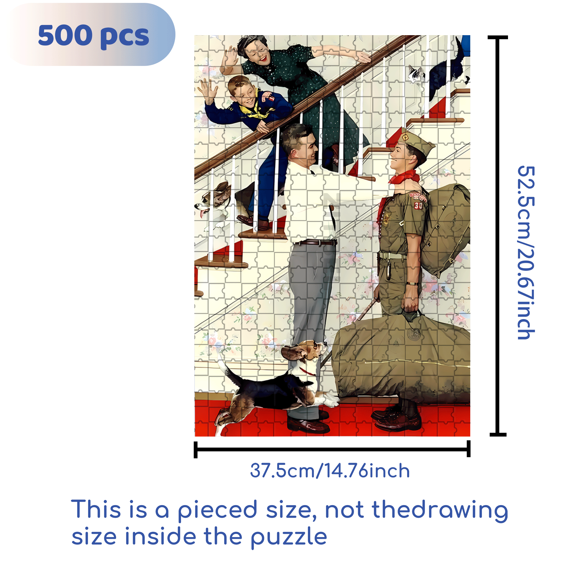 A Day Of Anticipation 500pcs/1000pcs Jigsaw Puzzle, Scratch-Resistant, Interactive Family Game & Brain-Boosting DIY Decor, Perfect for Halloween, Christmas & New Year Gifts, Family Puzzle Game
