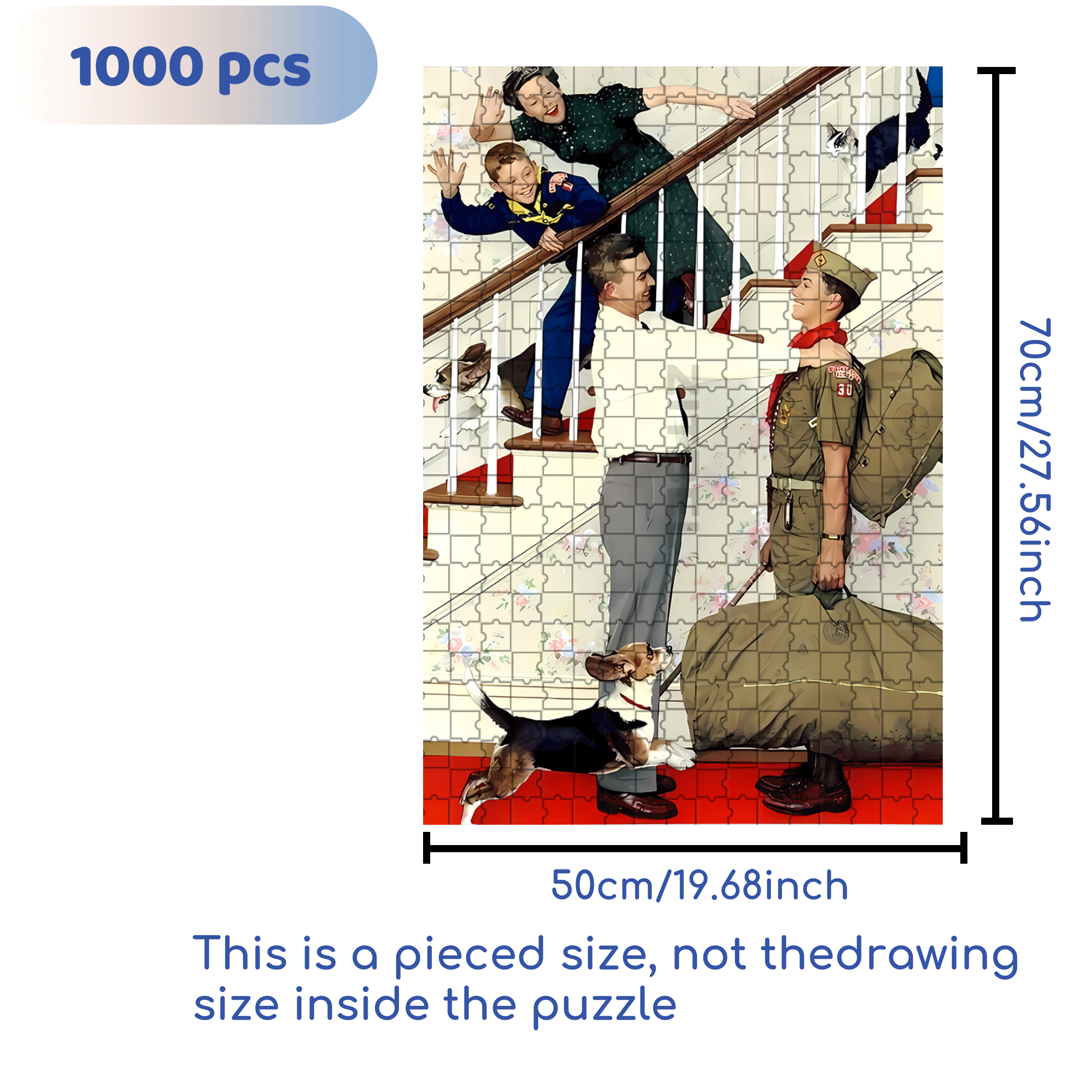 A Day Of Anticipation 500pcs/1000pcs Jigsaw Puzzle, Scratch-Resistant, Interactive Family Game & Brain-Boosting DIY Decor, Perfect for Halloween, Christmas & New Year Gifts, Family Puzzle Game