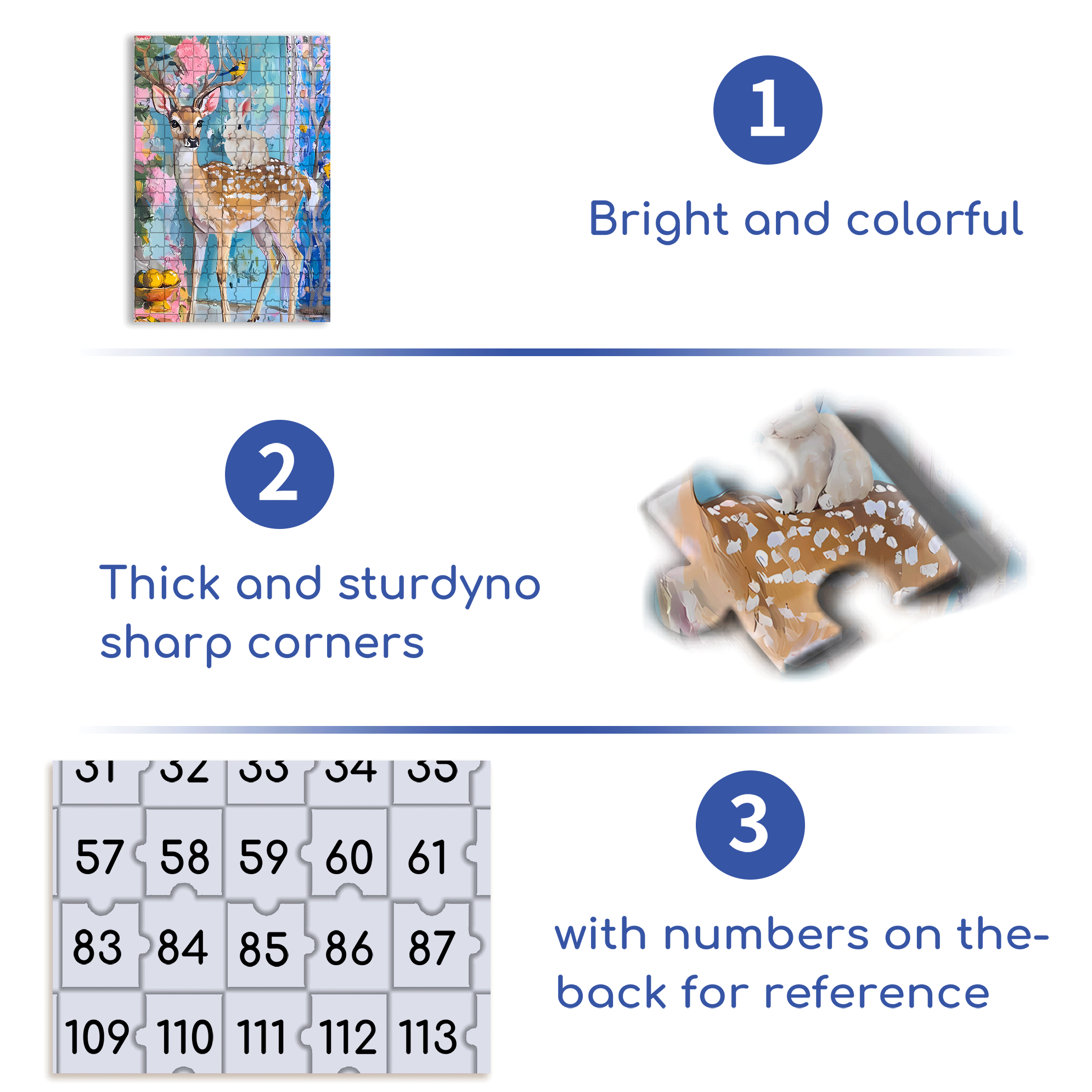 Deer And Bunny 500pcs/1000pcs Jigsaw Puzzle, Scratch-Resistant, Interactive Family Game & Brain-Boosting DIY Decor, Perfect for Halloween, Christmas & New Year Gifts, Family Puzzle Game