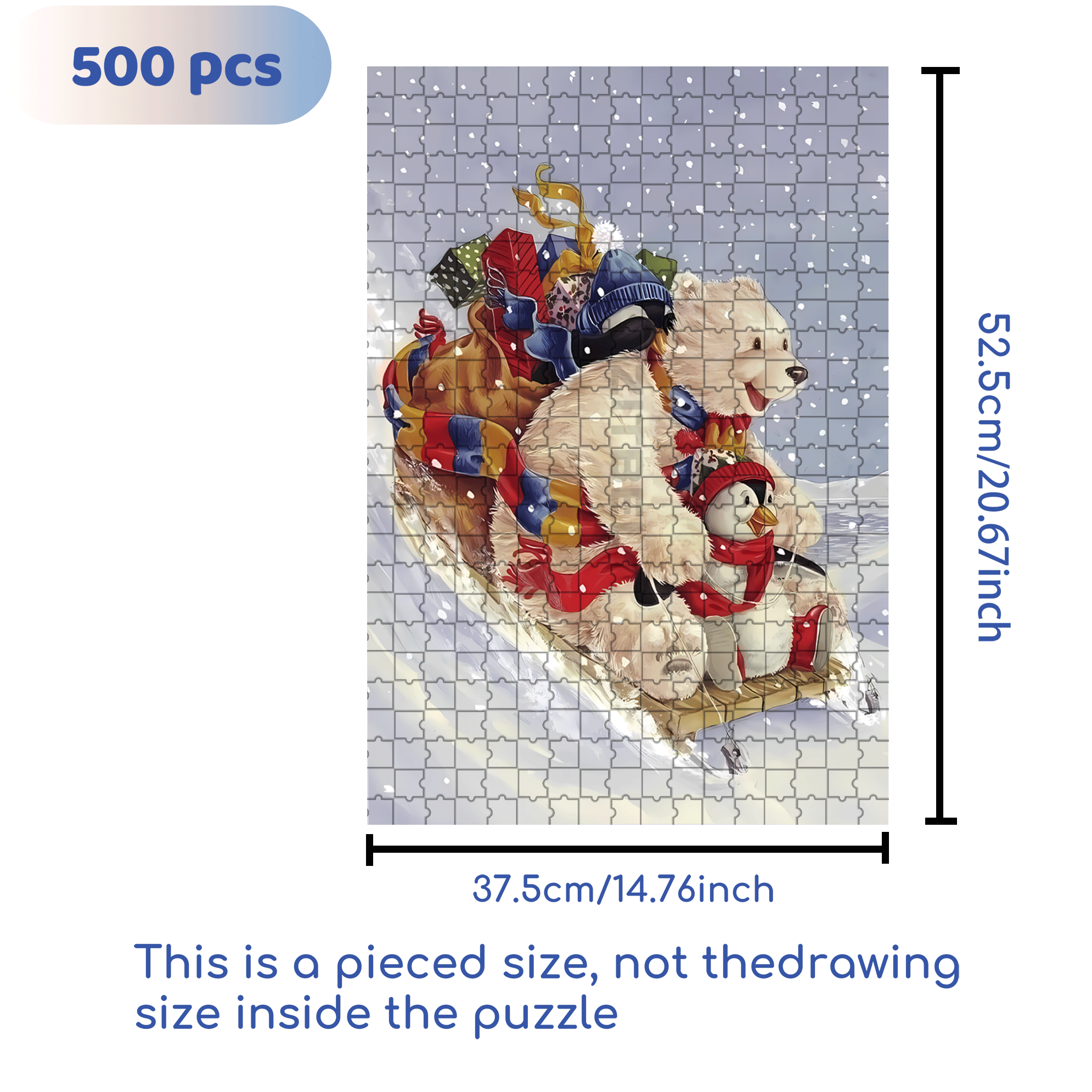 Extreme Speed ??Sled 500pcs/1000pcs Jigsaw Puzzle, Scratch-Resistant, Interactive Family Game & Brain-Boosting DIY Decor, Perfect for Halloween, Christmas & New Year Gifts, Family Puzzle Game