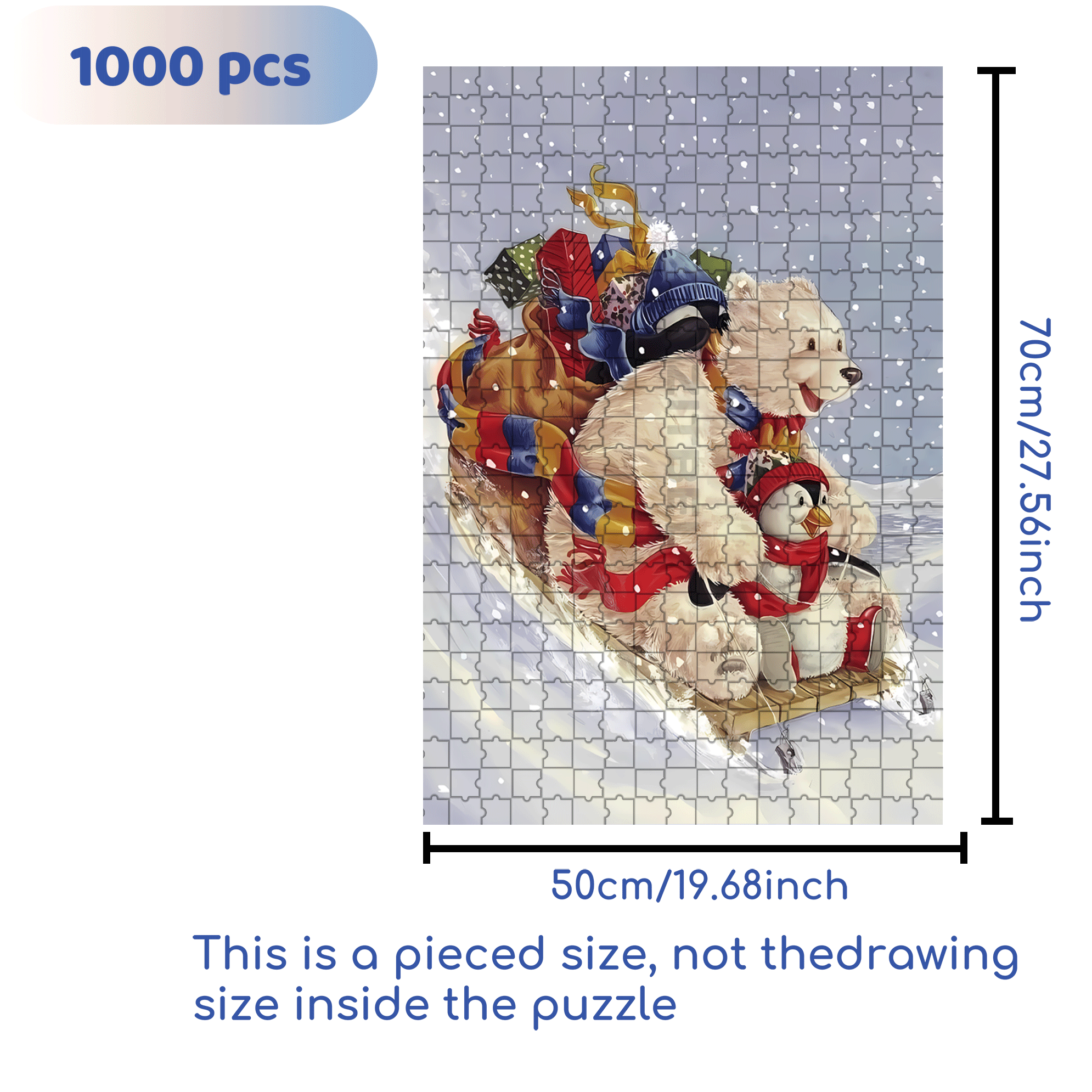 Extreme Speed ??Sled 500pcs/1000pcs Jigsaw Puzzle, Scratch-Resistant, Interactive Family Game & Brain-Boosting DIY Decor, Perfect for Halloween, Christmas & New Year Gifts, Family Puzzle Game