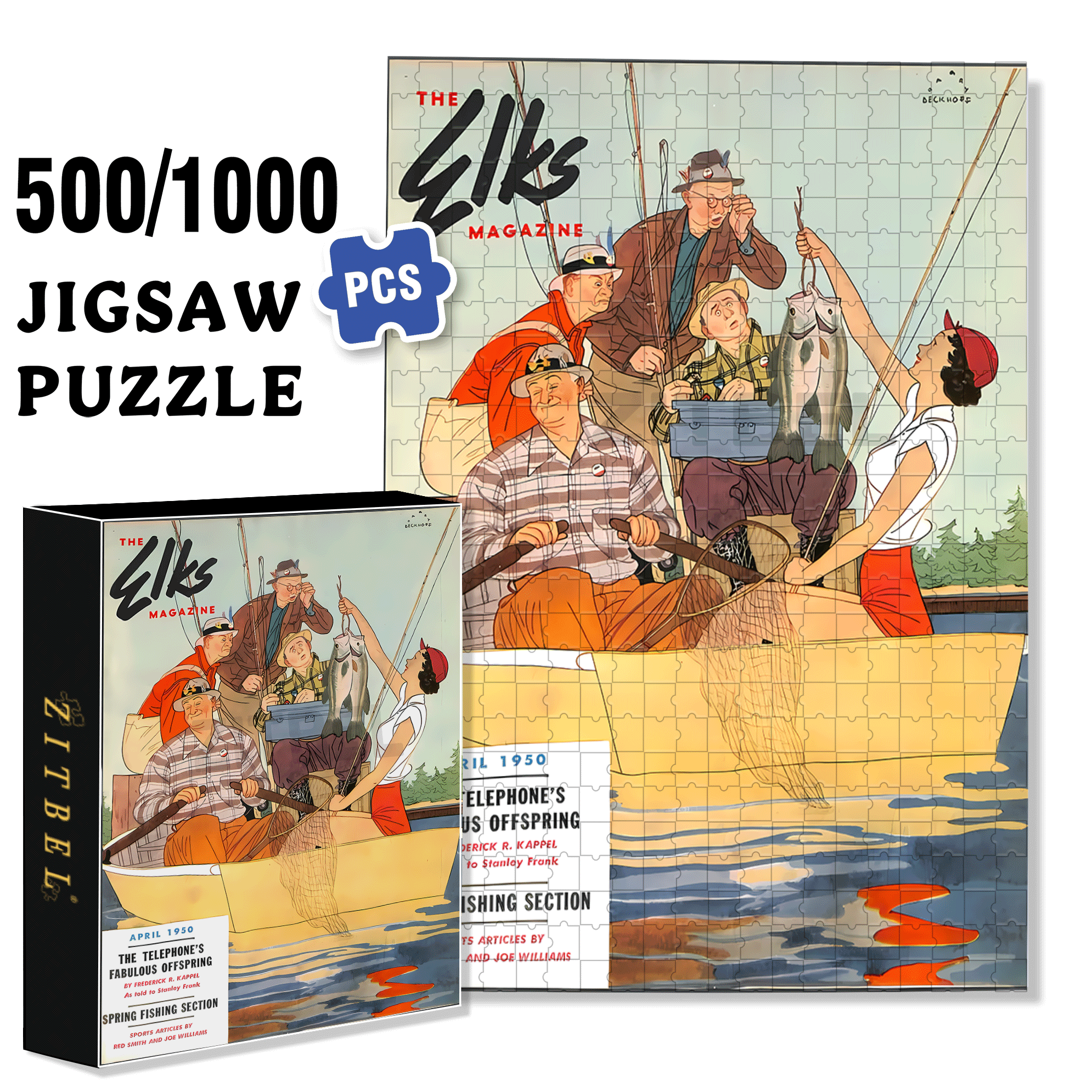 Female Fisherman 500pcs/1000pcs Jigsaw Puzzle, Scratch-Resistant, Interactive Family Game & Brain-Boosting DIY Decor, Perfect for Halloween, Christmas & New Year Gifts, Family Puzzle Game