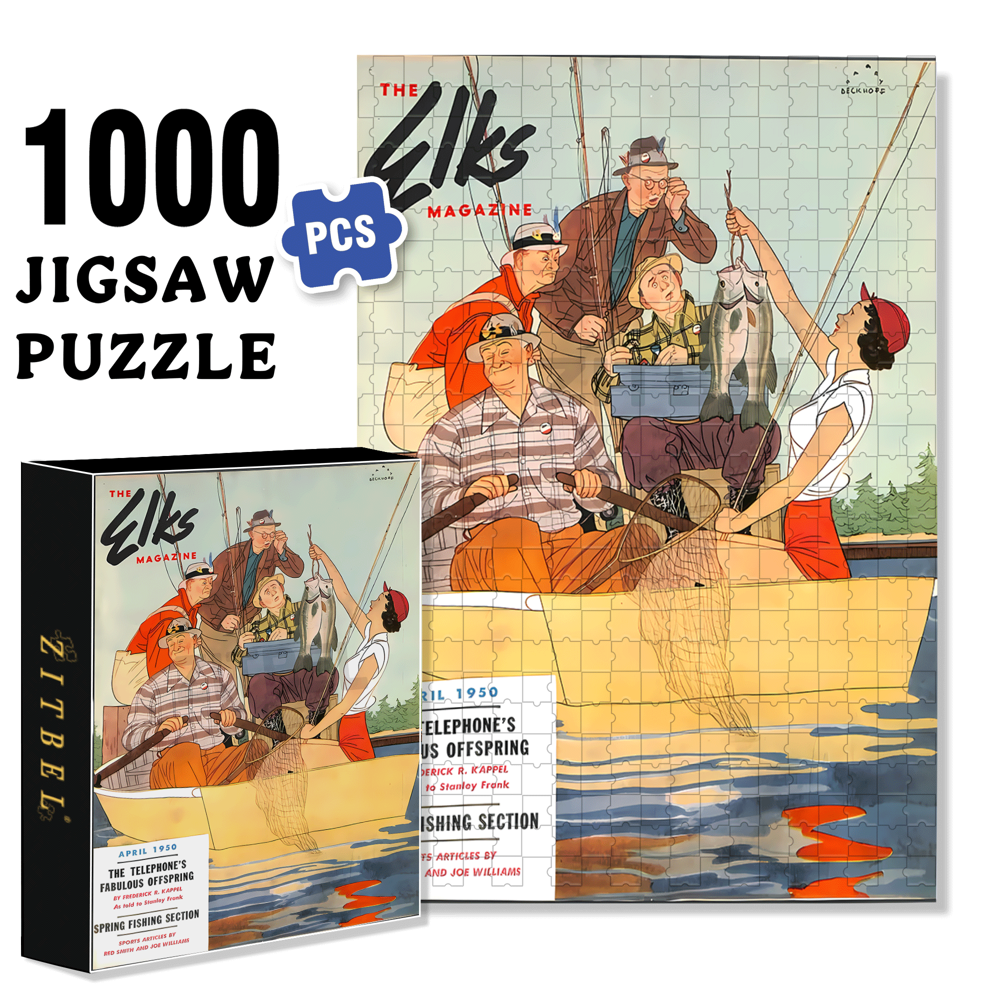 Female Fisherman 500pcs/1000pcs Jigsaw Puzzle, Scratch-Resistant, Interactive Family Game & Brain-Boosting DIY Decor, Perfect for Halloween, Christmas & New Year Gifts, Family Puzzle Game