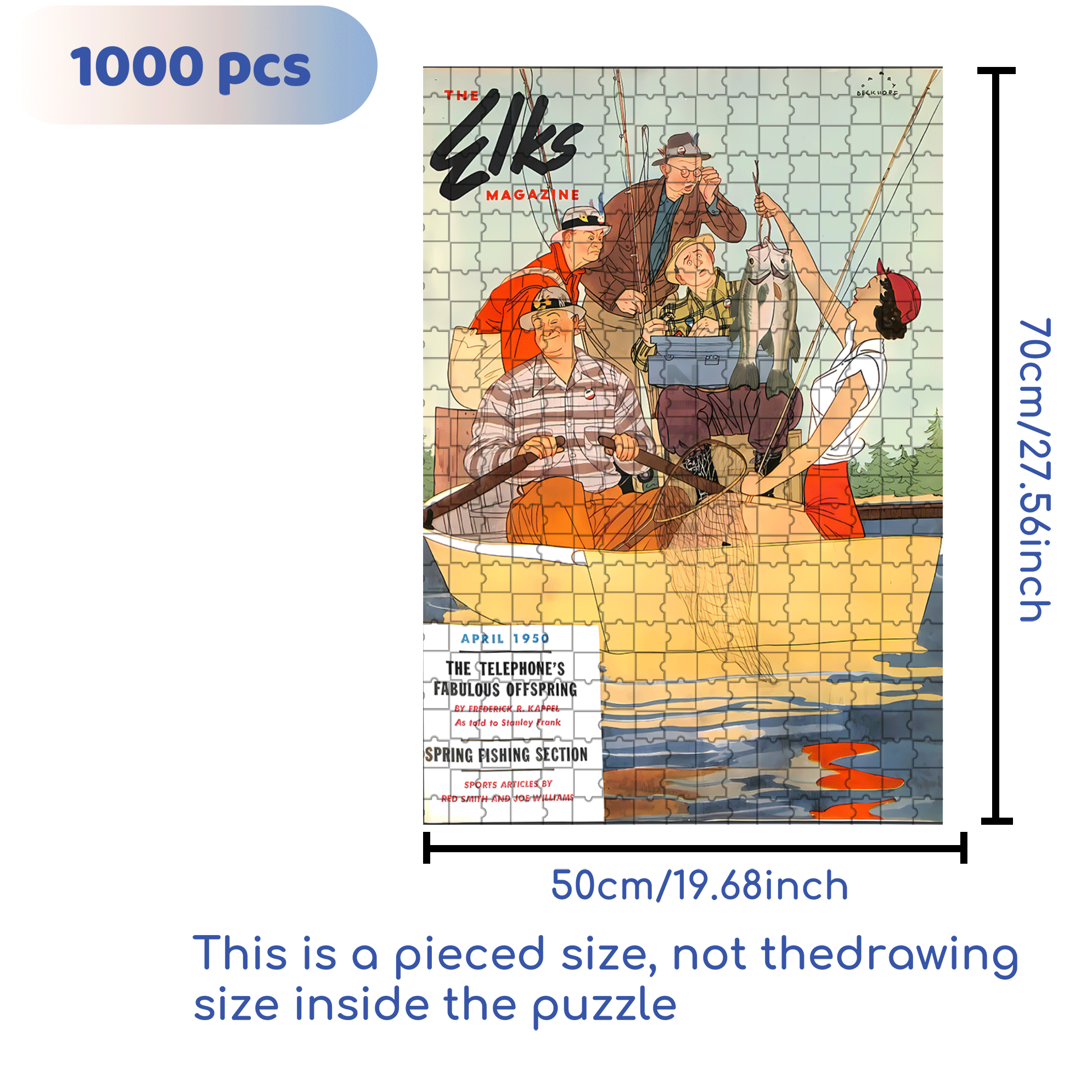 Female Fisherman 500pcs/1000pcs Jigsaw Puzzle, Scratch-Resistant, Interactive Family Game & Brain-Boosting DIY Decor, Perfect for Halloween, Christmas & New Year Gifts, Family Puzzle Game