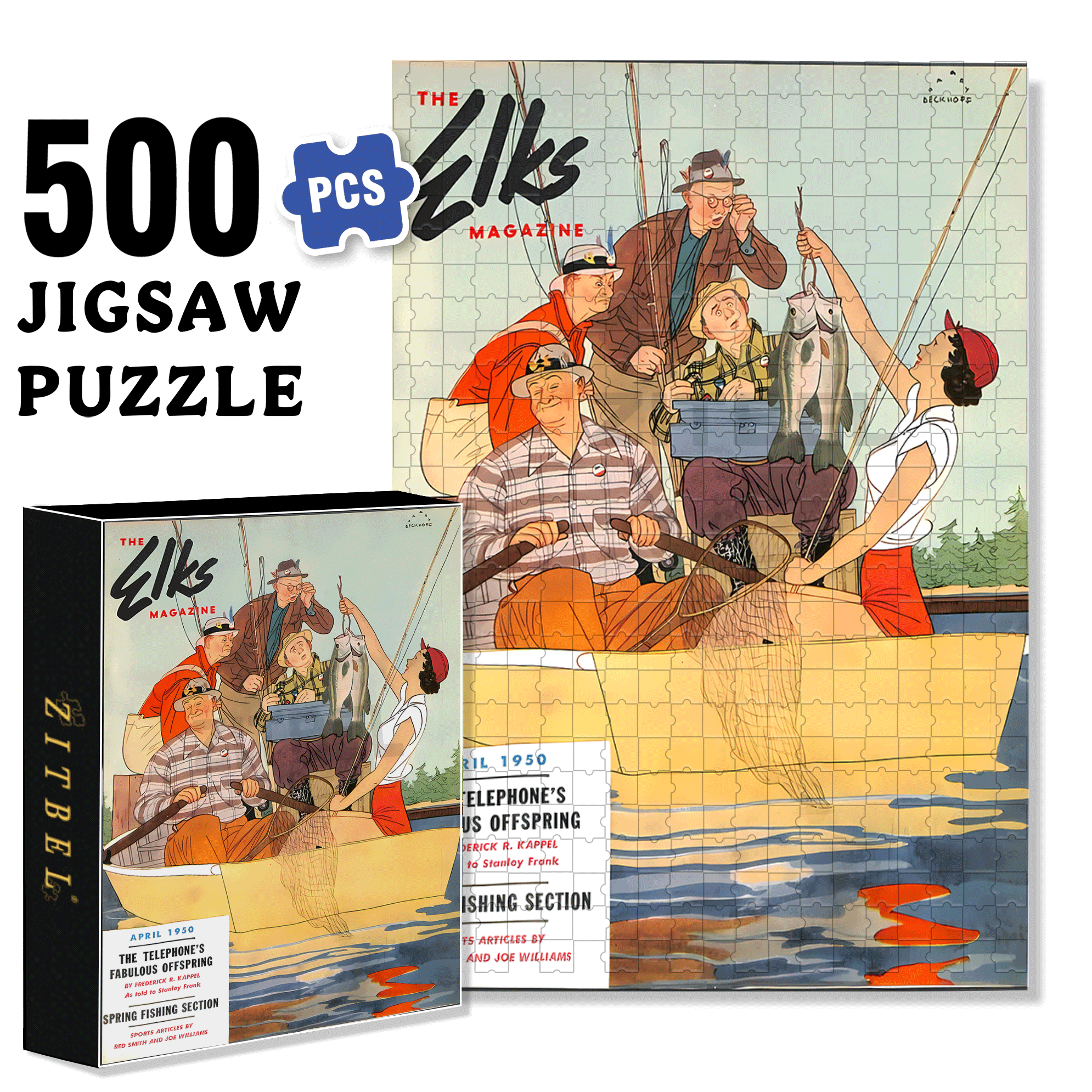 Female Fisherman 500pcs/1000pcs Jigsaw Puzzle, Scratch-Resistant, Interactive Family Game & Brain-Boosting DIY Decor, Perfect for Halloween, Christmas & New Year Gifts, Family Puzzle Game