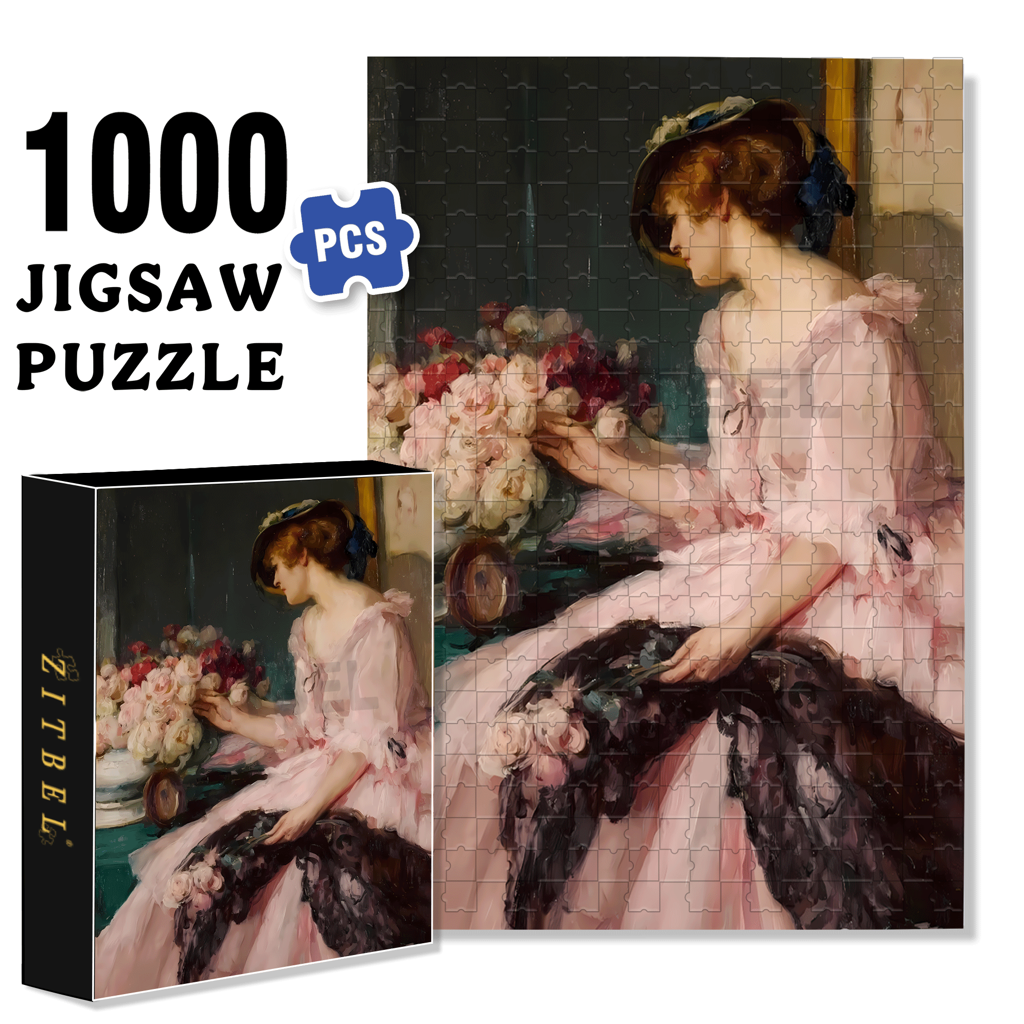 Figure Sketch 500pcs/1000pcs Jigsaw Puzzle, Scratch-Resistant, Interactive Family Game & Brain-Boosting DIY Decor, Perfect for Halloween, Christmas & New Year Gifts, Family Puzzle Game