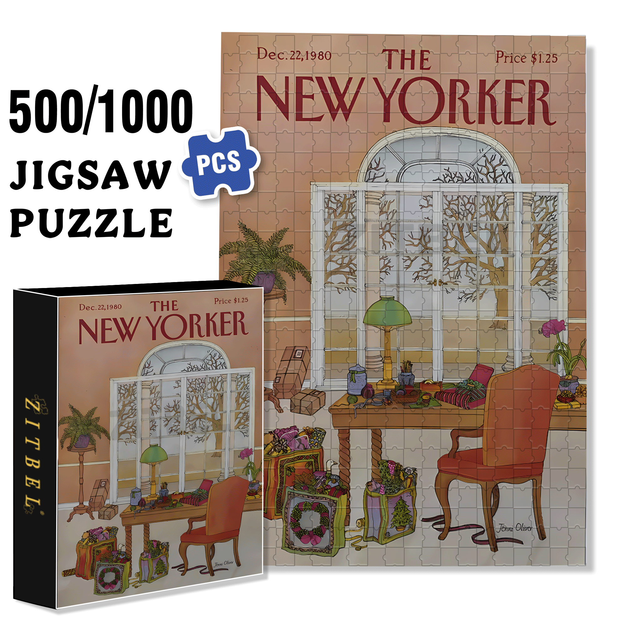Gift Wrapping 500pcs/1000pcs Jigsaw Puzzle, Scratch-Resistant, Interactive Family Game & Brain-Boosting DIY Decor, Perfect for Halloween, Christmas & New Year Gifts, Family Puzzle Game