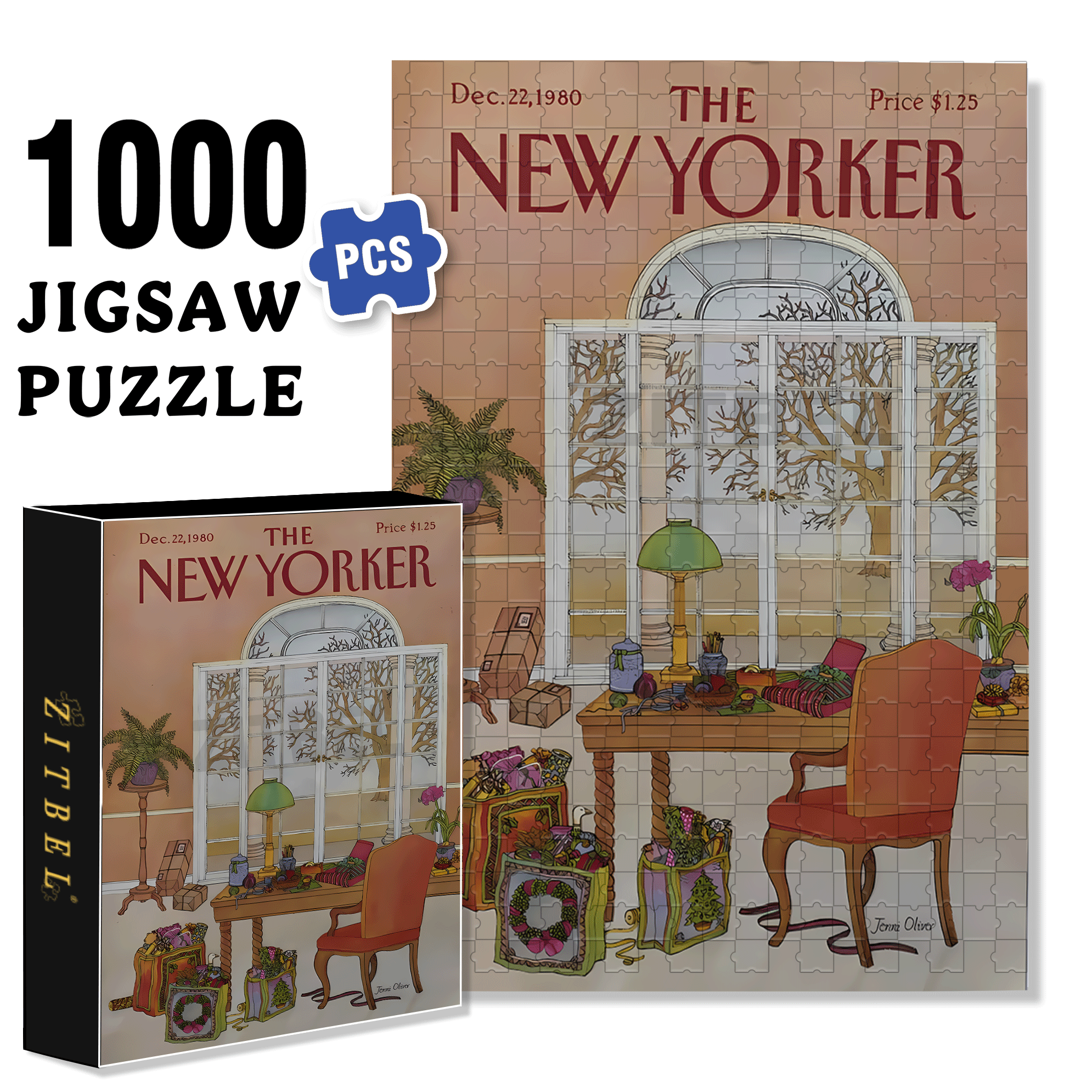 Gift Wrapping 500pcs/1000pcs Jigsaw Puzzle, Scratch-Resistant, Interactive Family Game & Brain-Boosting DIY Decor, Perfect for Halloween, Christmas & New Year Gifts, Family Puzzle Game