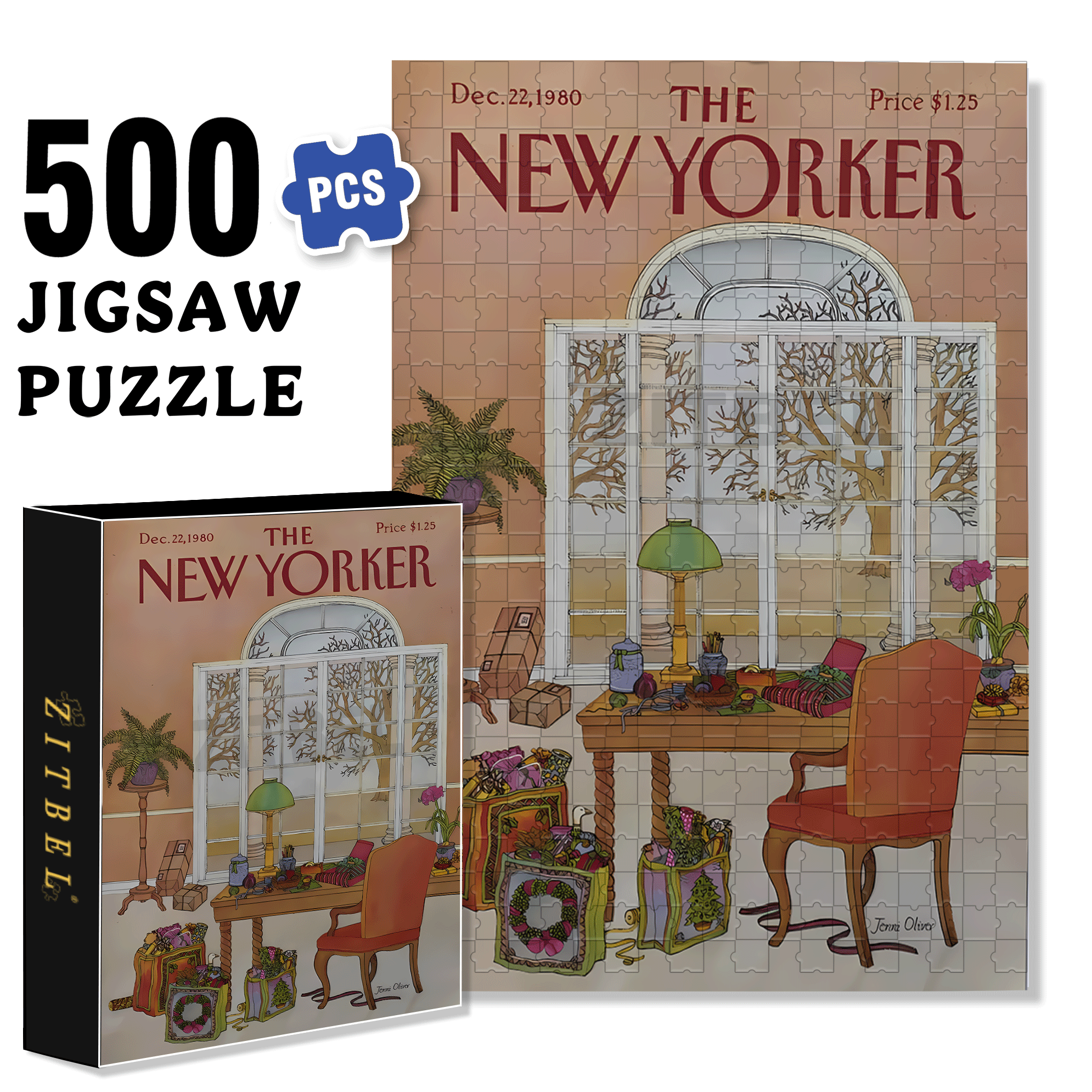 Gift Wrapping 500pcs/1000pcs Jigsaw Puzzle, Scratch-Resistant, Interactive Family Game & Brain-Boosting DIY Decor, Perfect for Halloween, Christmas & New Year Gifts, Family Puzzle Game