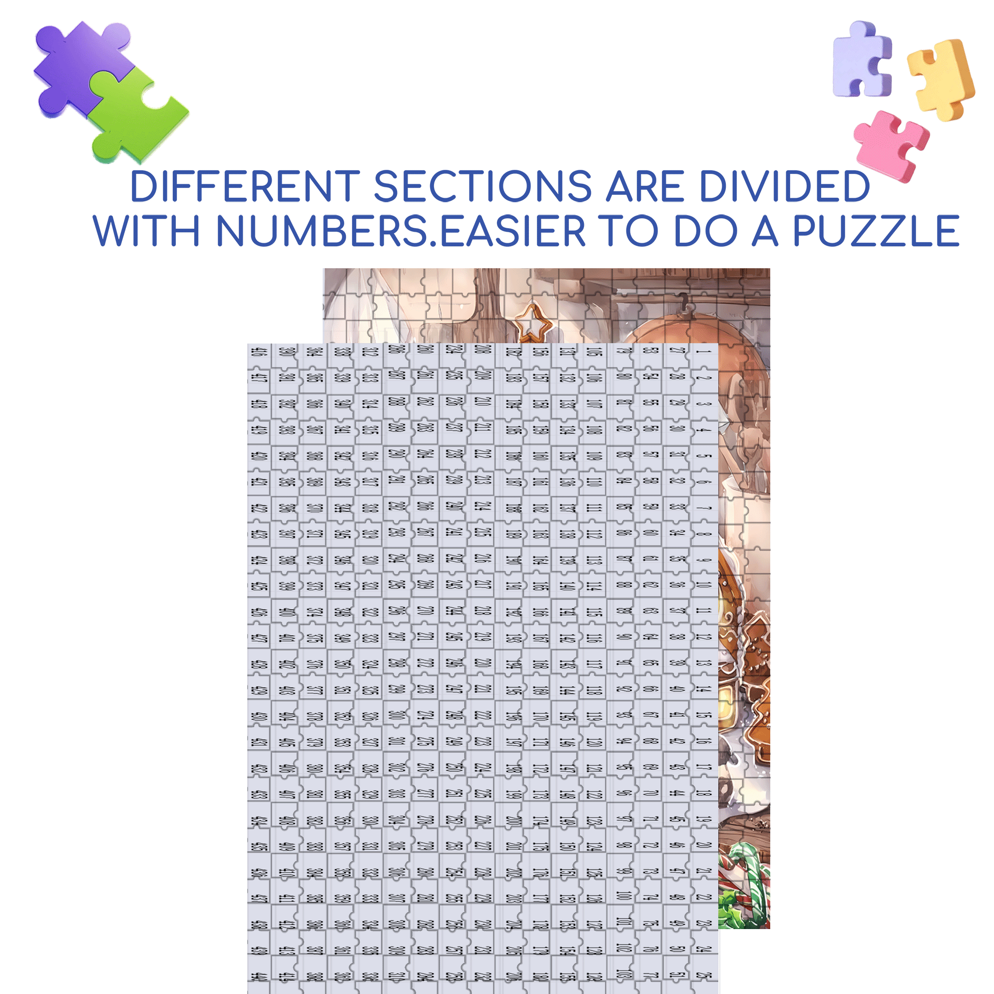 Gingerbread House Under Construction 500pcs/1000pcs Jigsaw Puzzle, Scratch-Resistant, Interactive Family Game & Brain-Boosting DIY Decor, Perfect for Halloween, Christmas & New Year Gifts, Family Puzzle Game