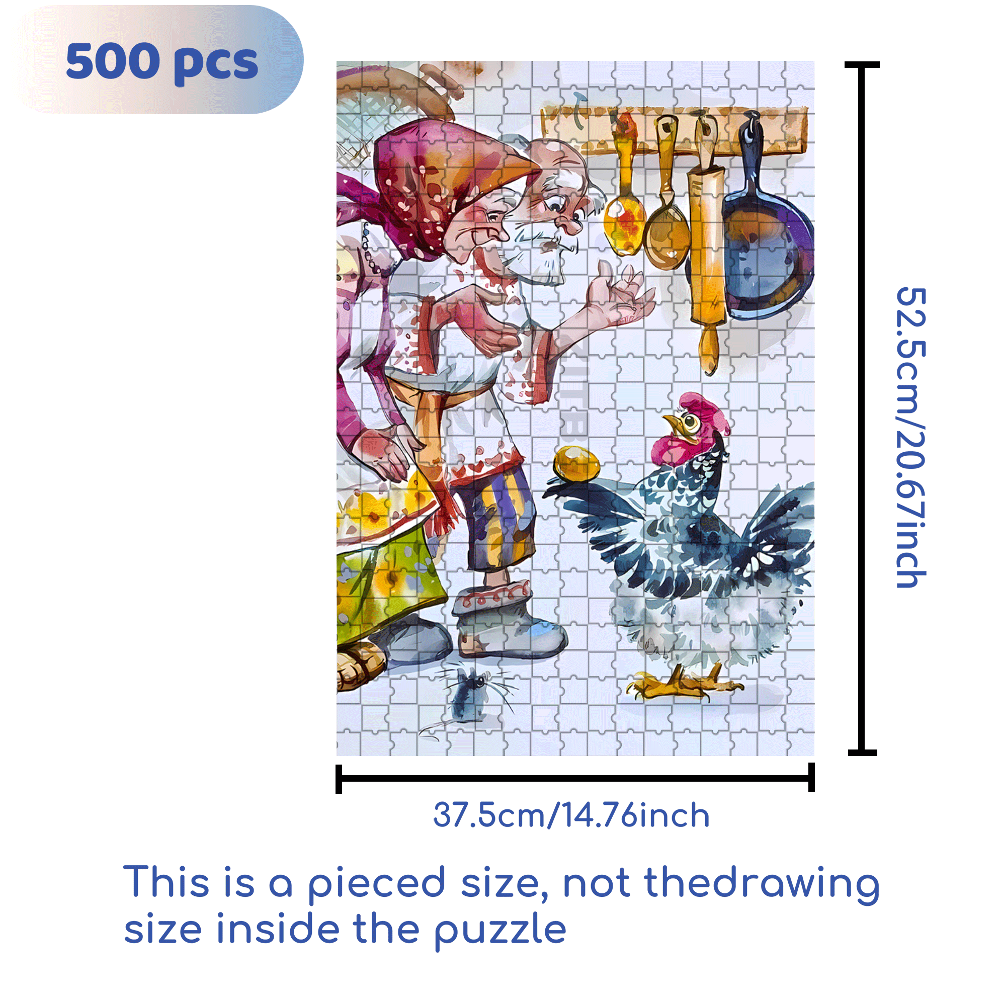 Golden Egg 500pcs/1000pcs Jigsaw Puzzle, Scratch-Resistant, Interactive Family Game & Brain-Boosting DIY Decor, Perfect for Halloween, Christmas & New Year Gifts, Family Puzzle Game
