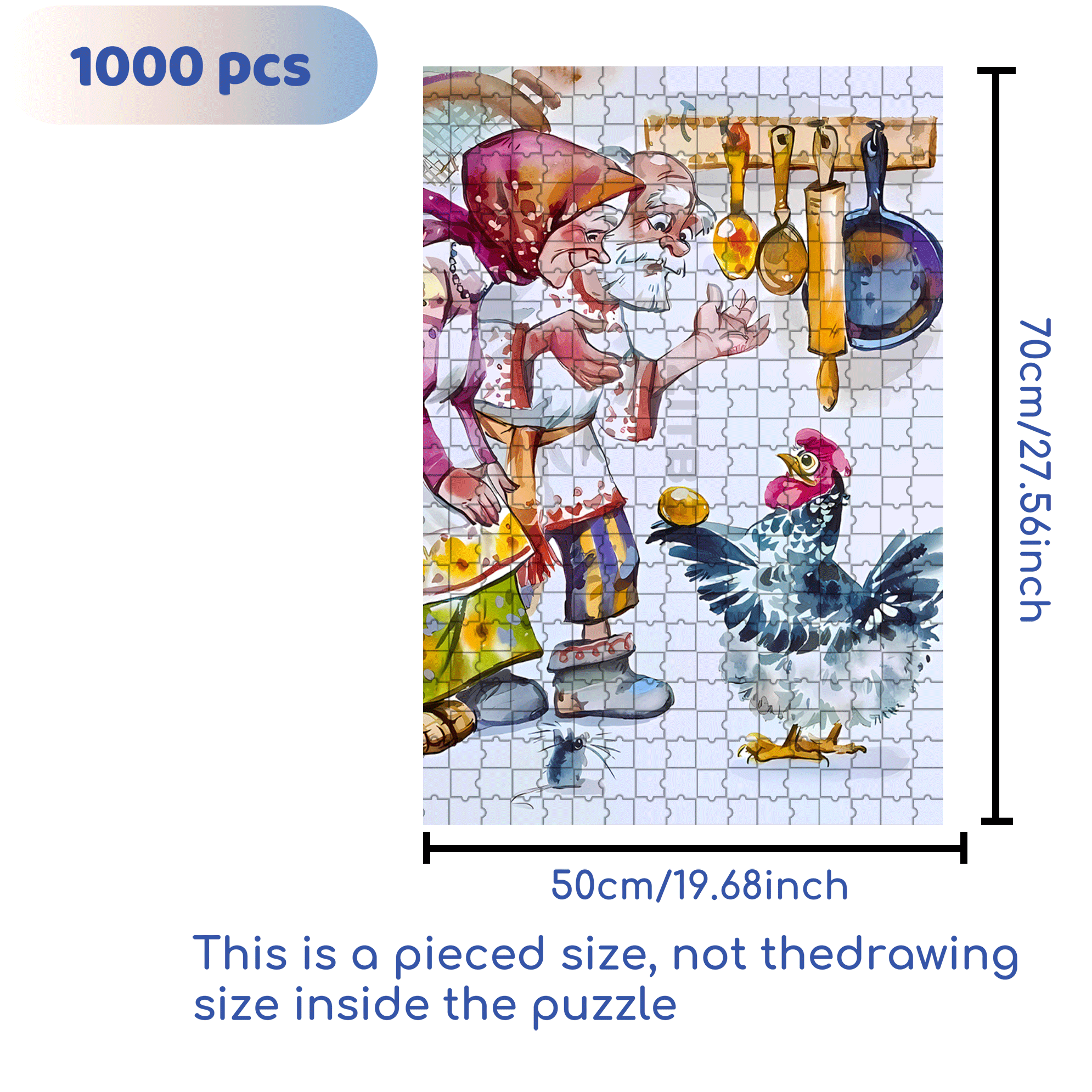 Golden Egg 500pcs/1000pcs Jigsaw Puzzle, Scratch-Resistant, Interactive Family Game & Brain-Boosting DIY Decor, Perfect for Halloween, Christmas & New Year Gifts, Family Puzzle Game