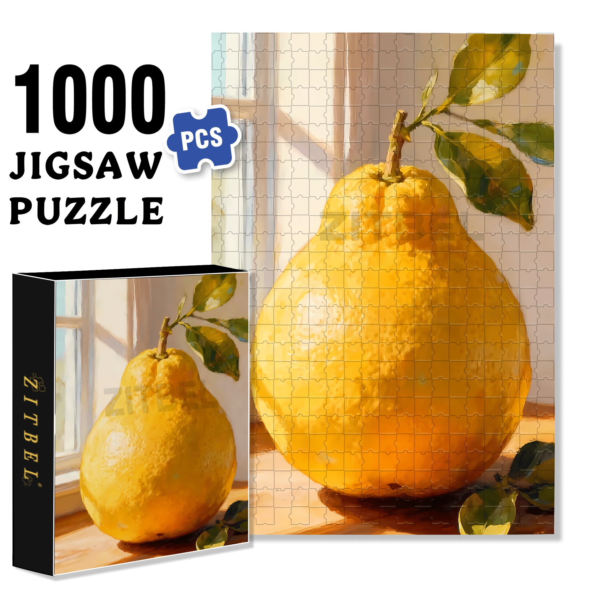 Grapefruit 500pcs/1000pcs Jigsaw Puzzle, Scratch-Resistant, Interactive Family Game & Brain-Boosting DIY Decor, Perfect for Halloween, Christmas & New Year Gifts, Family Puzzle Game