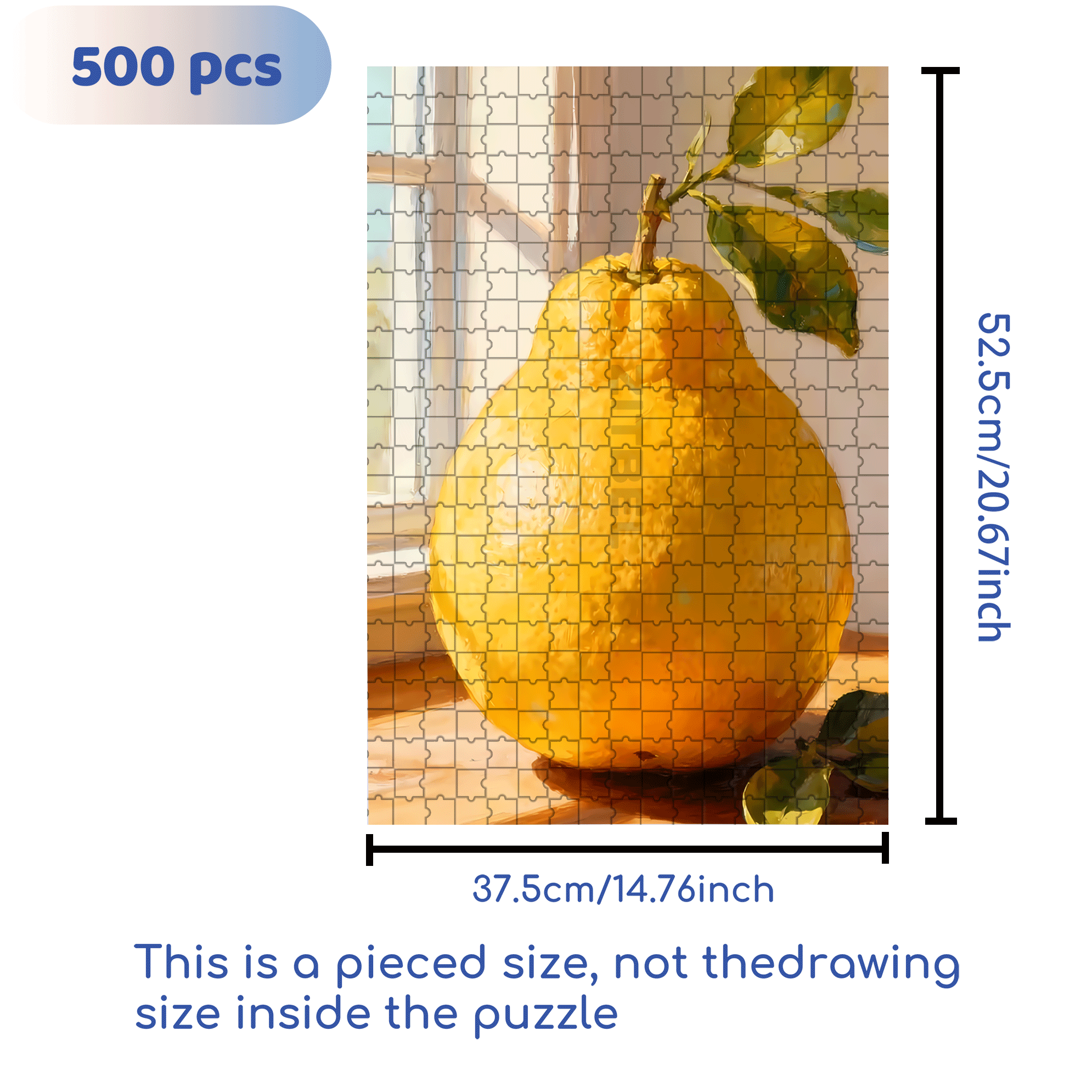 Grapefruit 500pcs/1000pcs Jigsaw Puzzle, Scratch-Resistant, Interactive Family Game & Brain-Boosting DIY Decor, Perfect for Halloween, Christmas & New Year Gifts, Family Puzzle Game