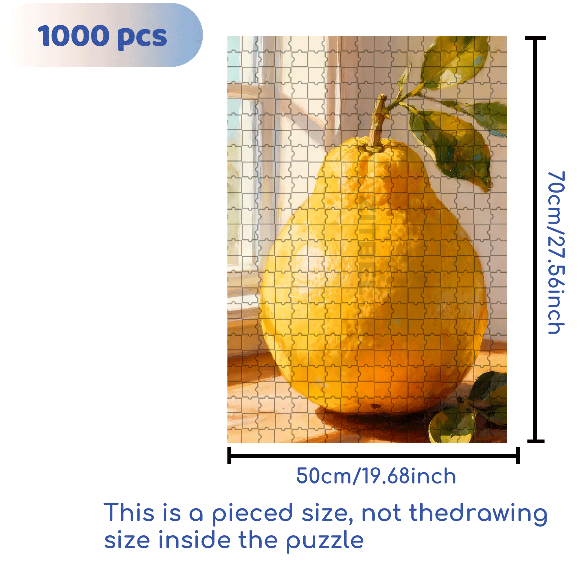 Grapefruit 500pcs/1000pcs Jigsaw Puzzle, Scratch-Resistant, Interactive Family Game & Brain-Boosting DIY Decor, Perfect for Halloween, Christmas & New Year Gifts, Family Puzzle Game