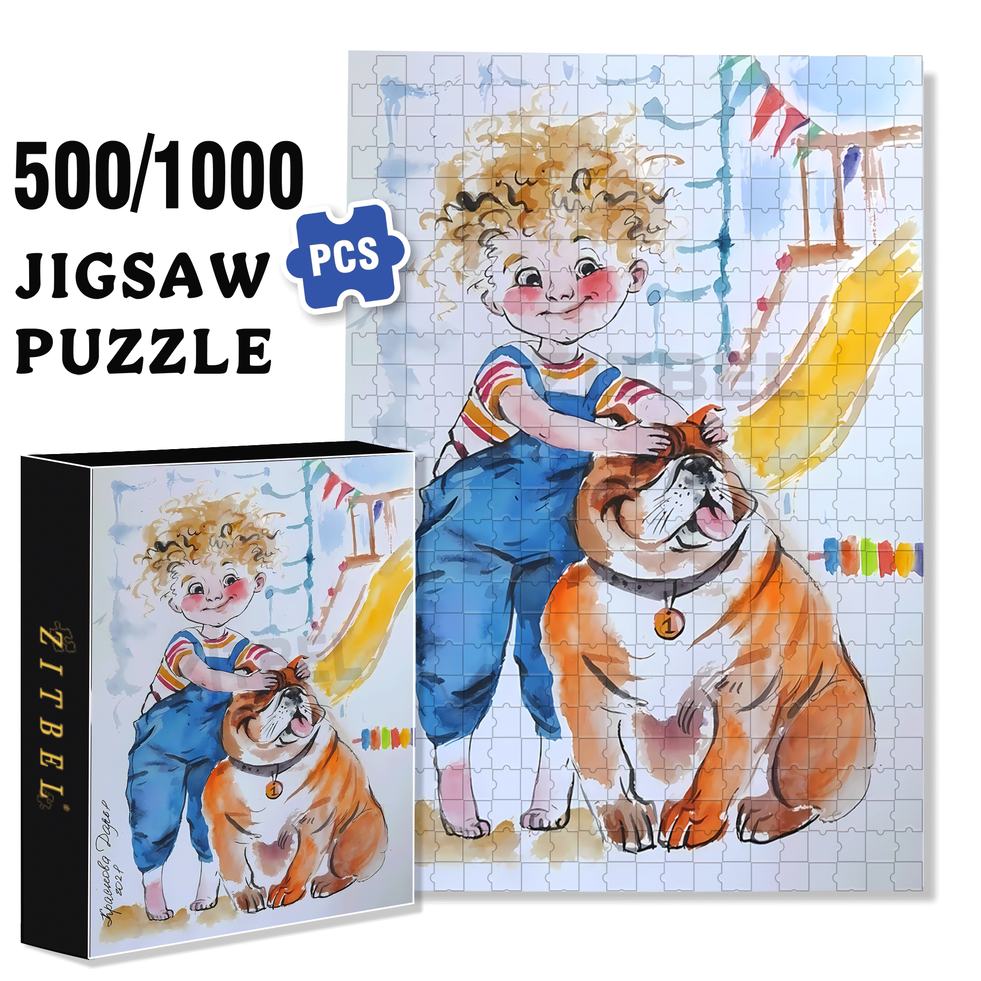 Guess Who I Am 500pcs/1000pcs Jigsaw Puzzle, Scratch-Resistant, Interactive Family Game & Brain-Boosting DIY Decor, Perfect for Halloween, Christmas & New Year Gifts, Family Puzzle Game