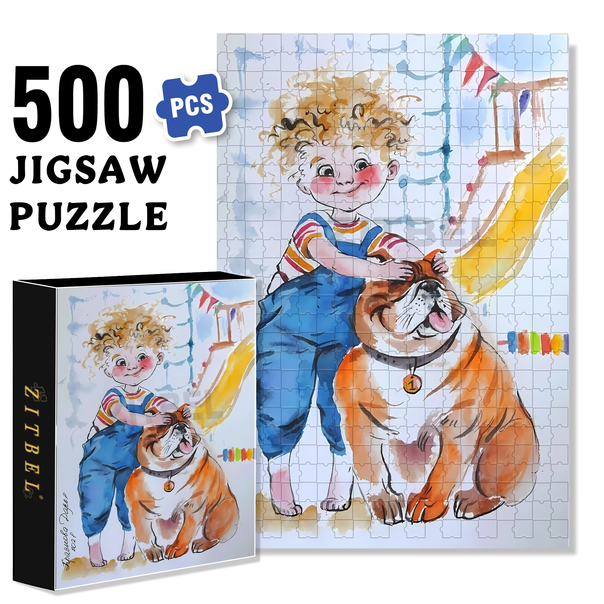 Guess Who I Am 500pcs/1000pcs Jigsaw Puzzle, Scratch-Resistant, Interactive Family Game & Brain-Boosting DIY Decor, Perfect for Halloween, Christmas & New Year Gifts, Family Puzzle Game