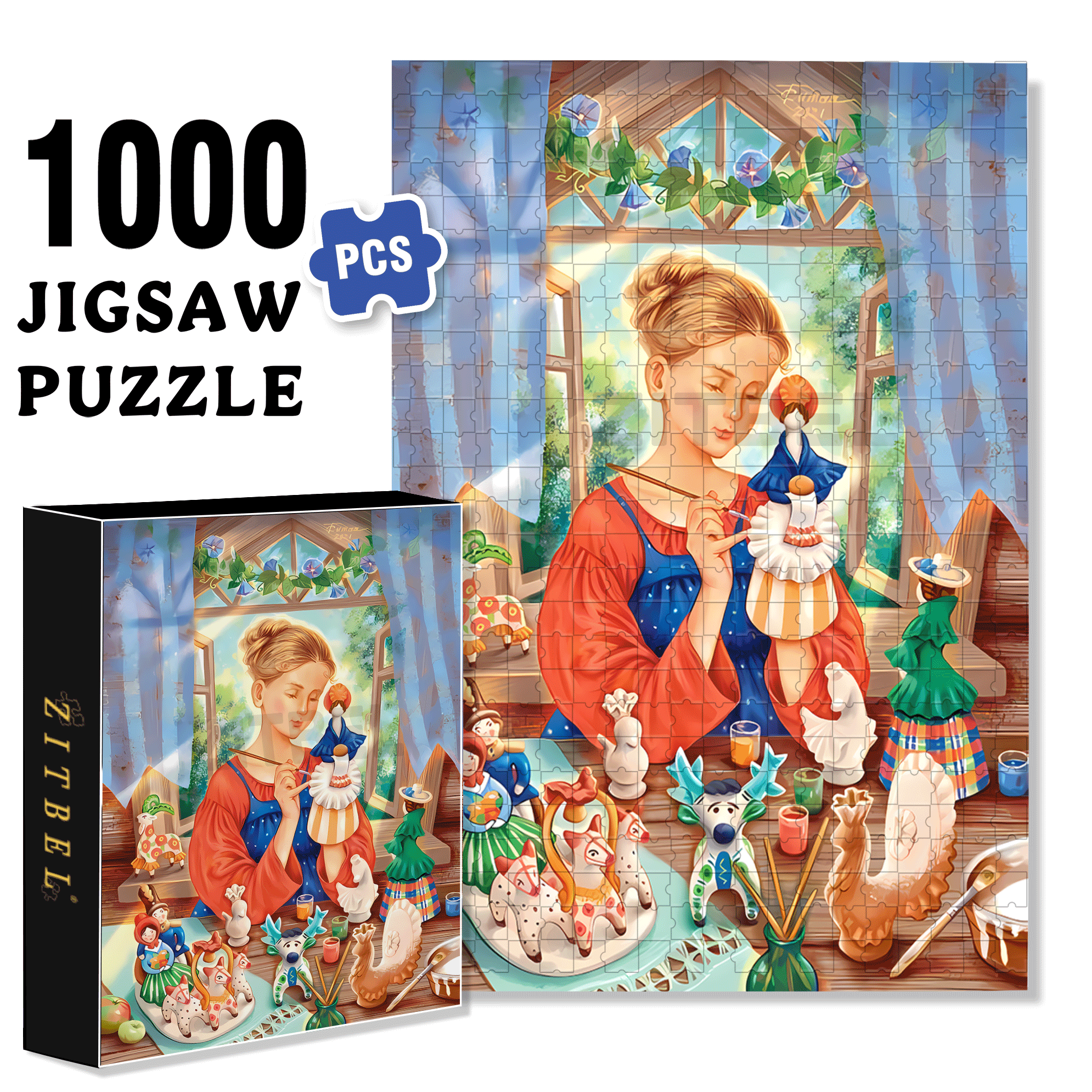 Handicrafts 500pcs/1000pcs Jigsaw Puzzle, Scratch-Resistant, Interactive Family Game & Brain-Boosting DIY Decor, Perfect for Halloween, Christmas & New Year Gifts, Family Puzzle Game