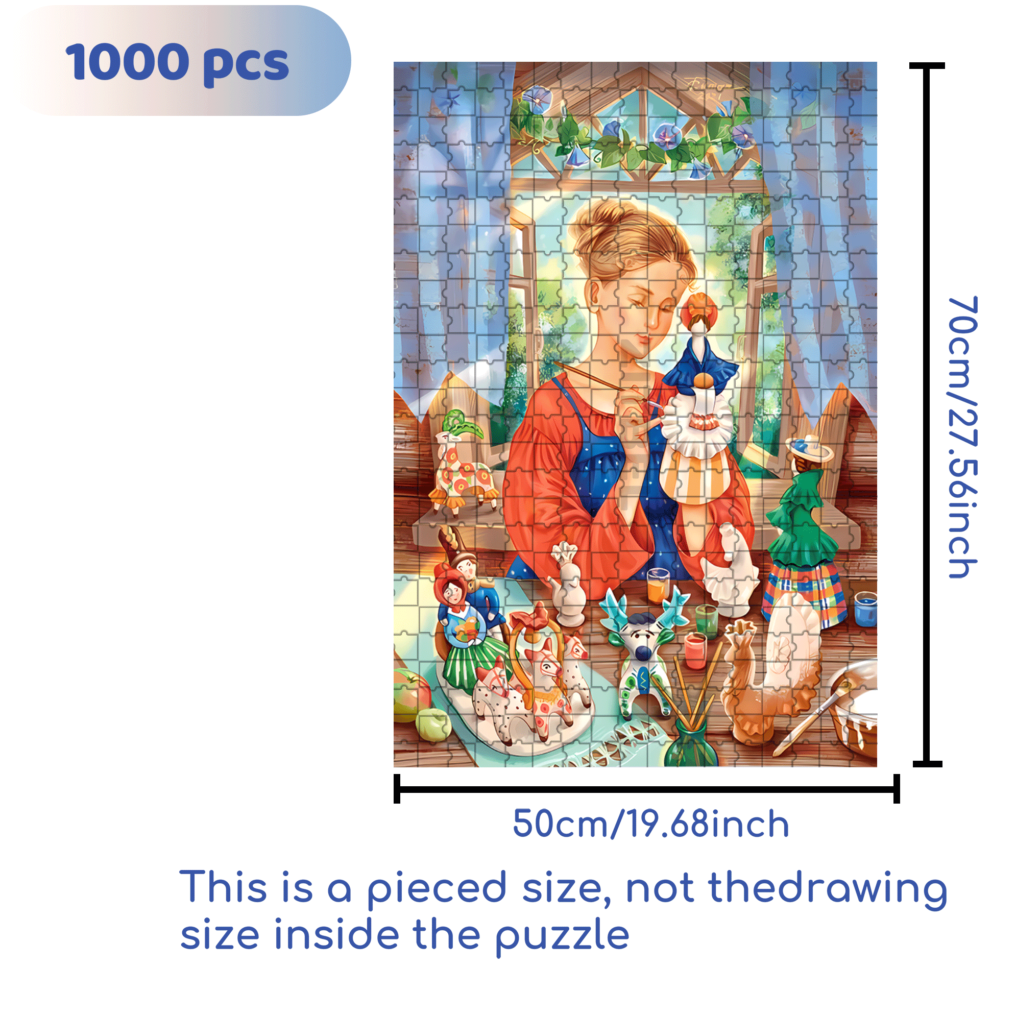 Handicrafts 500pcs/1000pcs Jigsaw Puzzle, Scratch-Resistant, Interactive Family Game & Brain-Boosting DIY Decor, Perfect for Halloween, Christmas & New Year Gifts, Family Puzzle Game