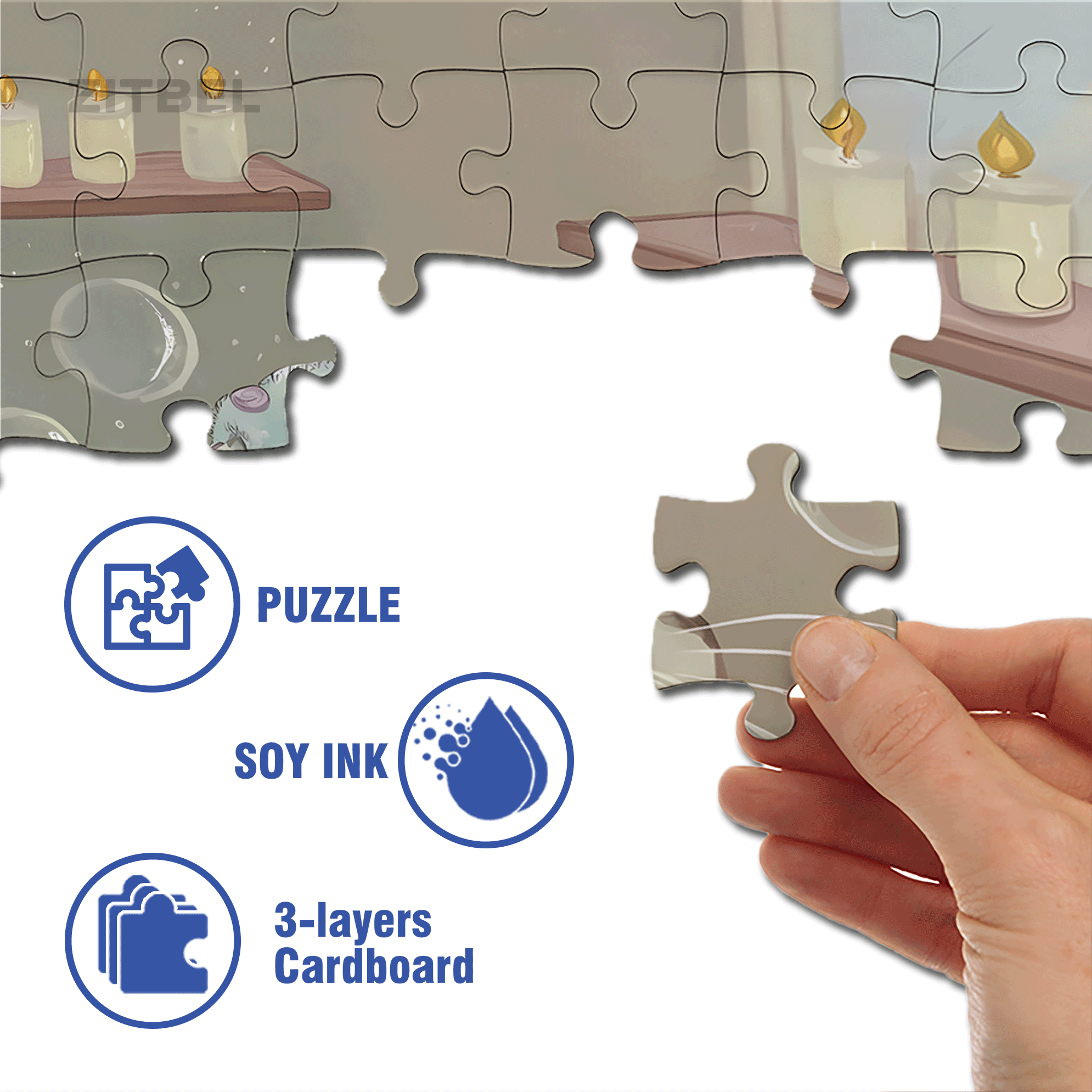 I Love Taking Baths 500pcs/1000pcs Jigsaw Puzzle, Scratch-Resistant, Interactive Family Game & Brain-Boosting DIY Decor, Perfect for Halloween, Christmas & New Year Gifts, Family Puzzle Game