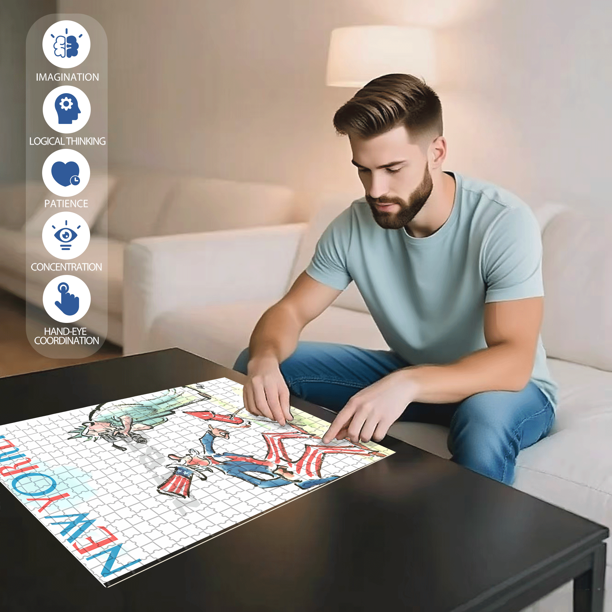 Important Moment 500pcs/1000pcs Jigsaw Puzzle, Scratch-Resistant, Interactive Family Game & Brain-Boosting DIY Decor, Perfect for Halloween, Christmas & New Year Gifts, Family Puzzle Game