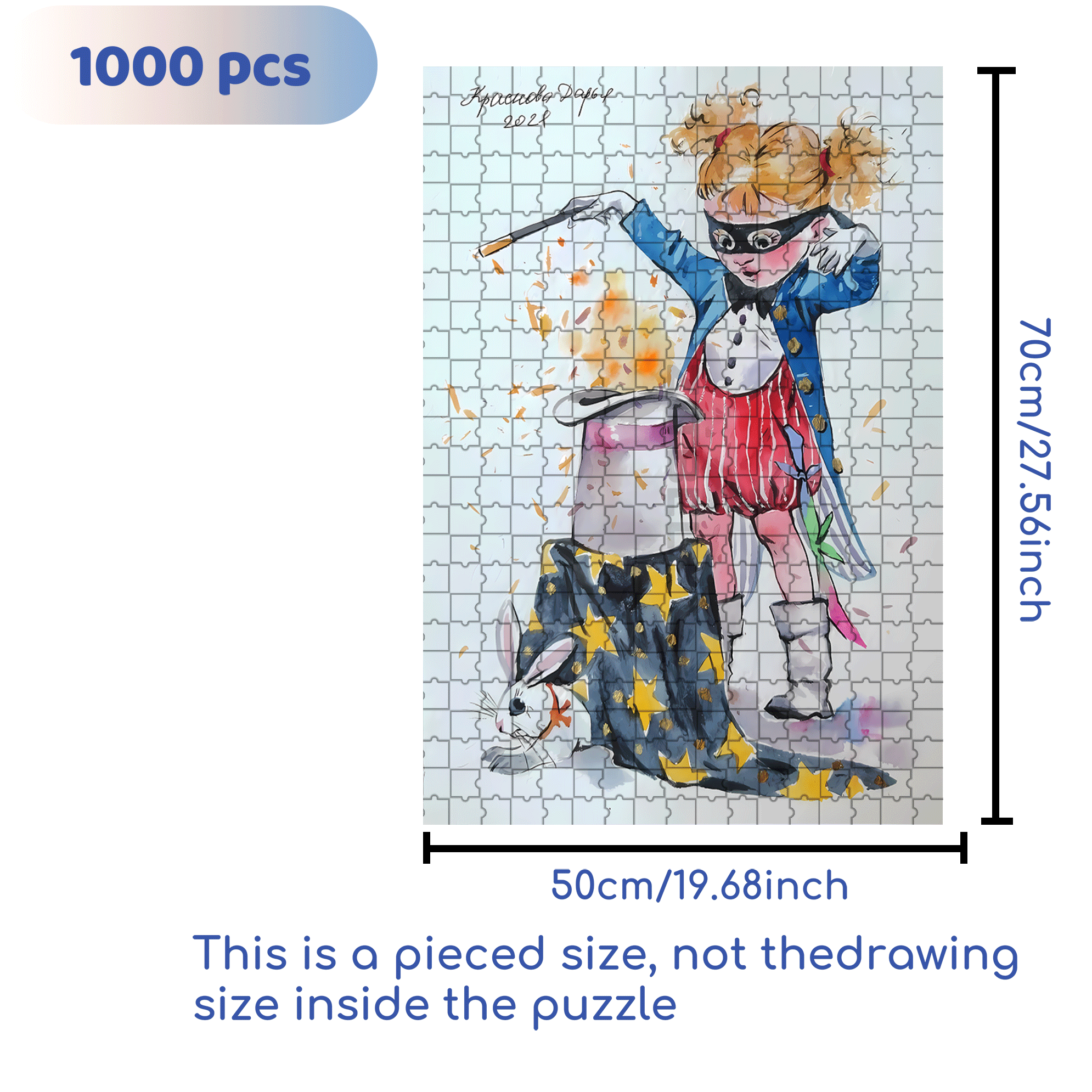 Little Magician 500pcs/1000pcs Jigsaw Puzzle, Scratch-Resistant, Interactive Family Game & Brain-Boosting DIY Decor, Perfect for Halloween, Christmas & New Year Gifts, Family Puzzle Game