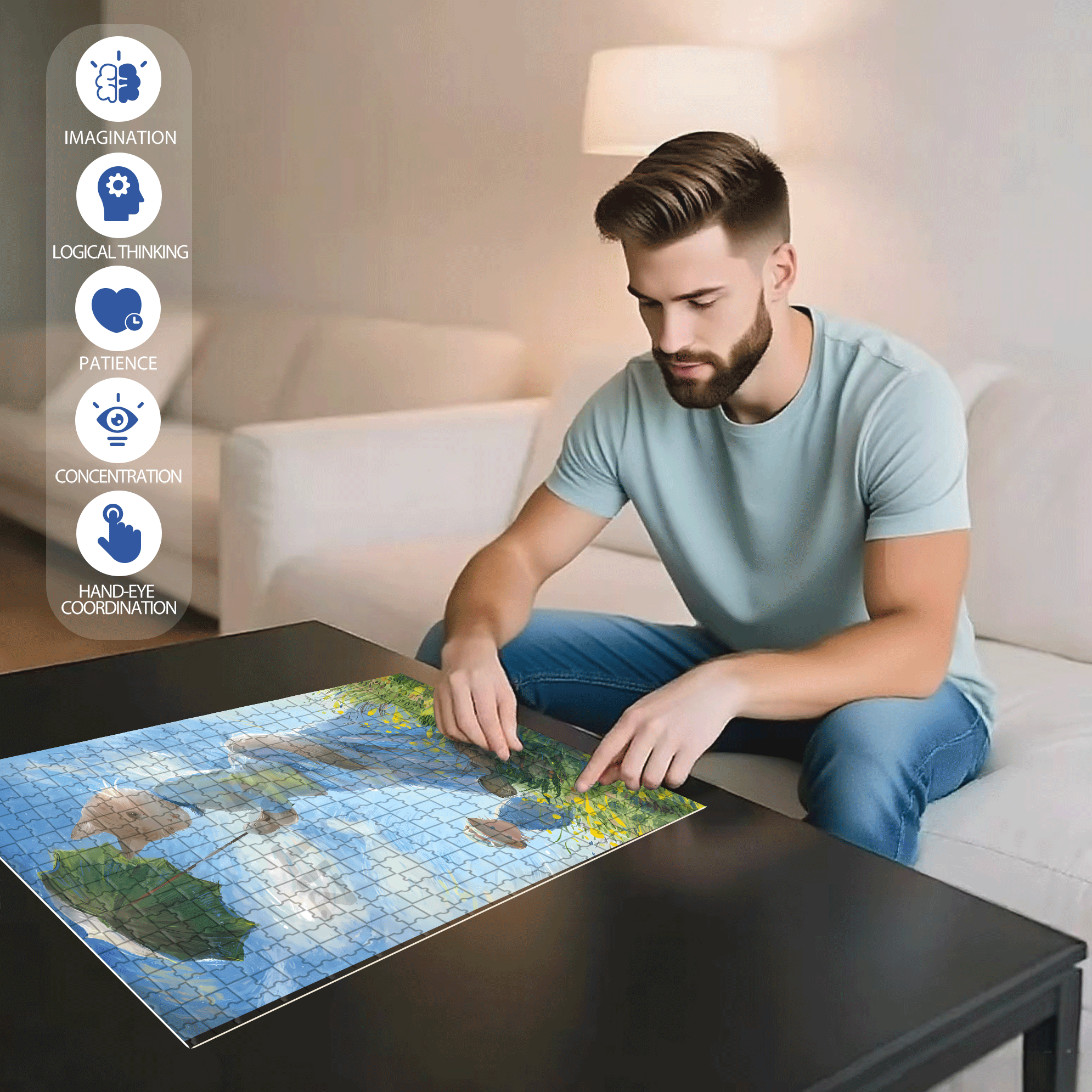 Meow ¡Á World Famous Paintings 2 500pcs/1000pcs Jigsaw Puzzle, Scratch-Resistant, Interactive Family Game & Brain-Boosting DIY Decor, Perfect for Halloween, Christmas & New Year Gifts, Family Puzzle Game