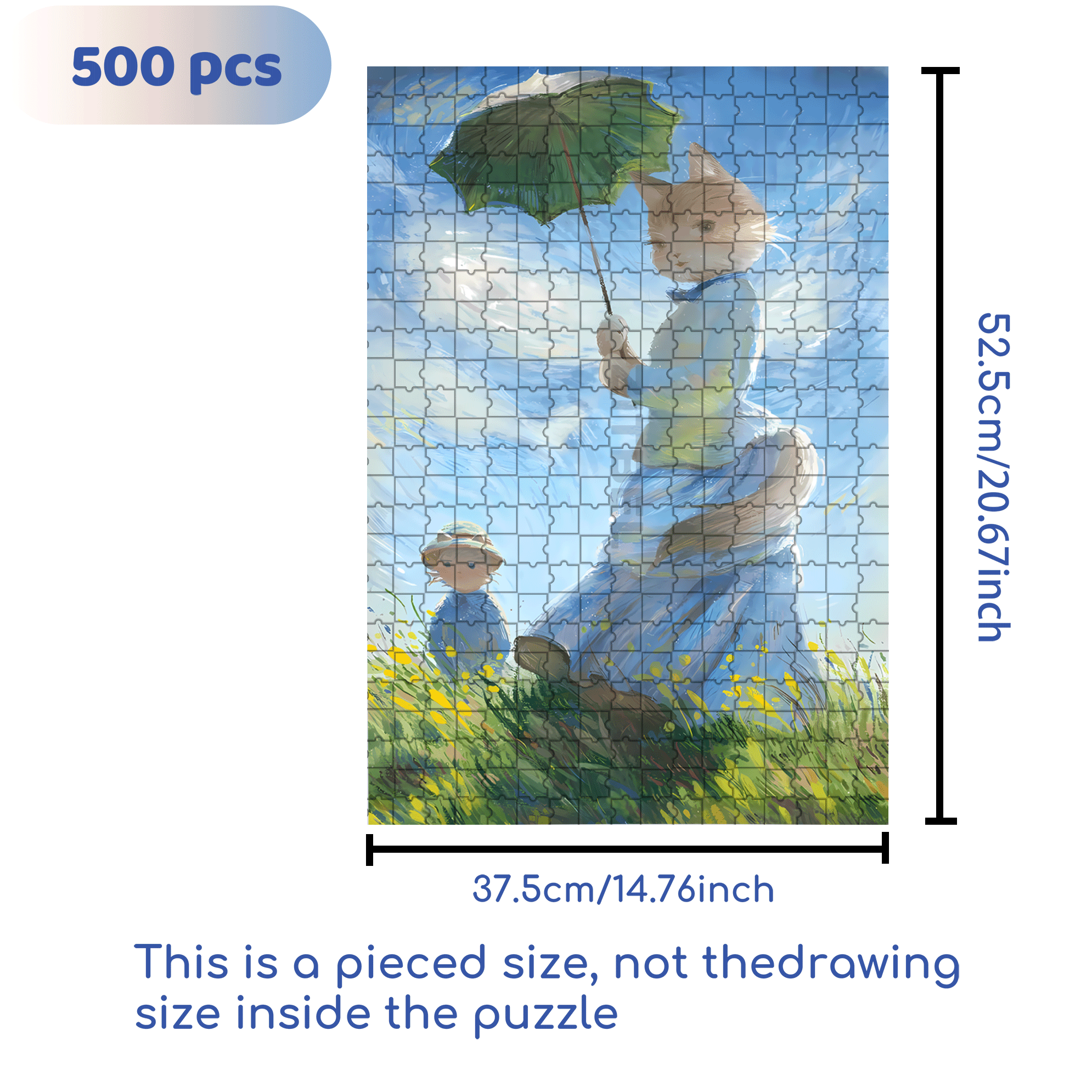 Meow ¡Á World Famous Paintings 2 500pcs/1000pcs Jigsaw Puzzle, Scratch-Resistant, Interactive Family Game & Brain-Boosting DIY Decor, Perfect for Halloween, Christmas & New Year Gifts, Family Puzzle Game