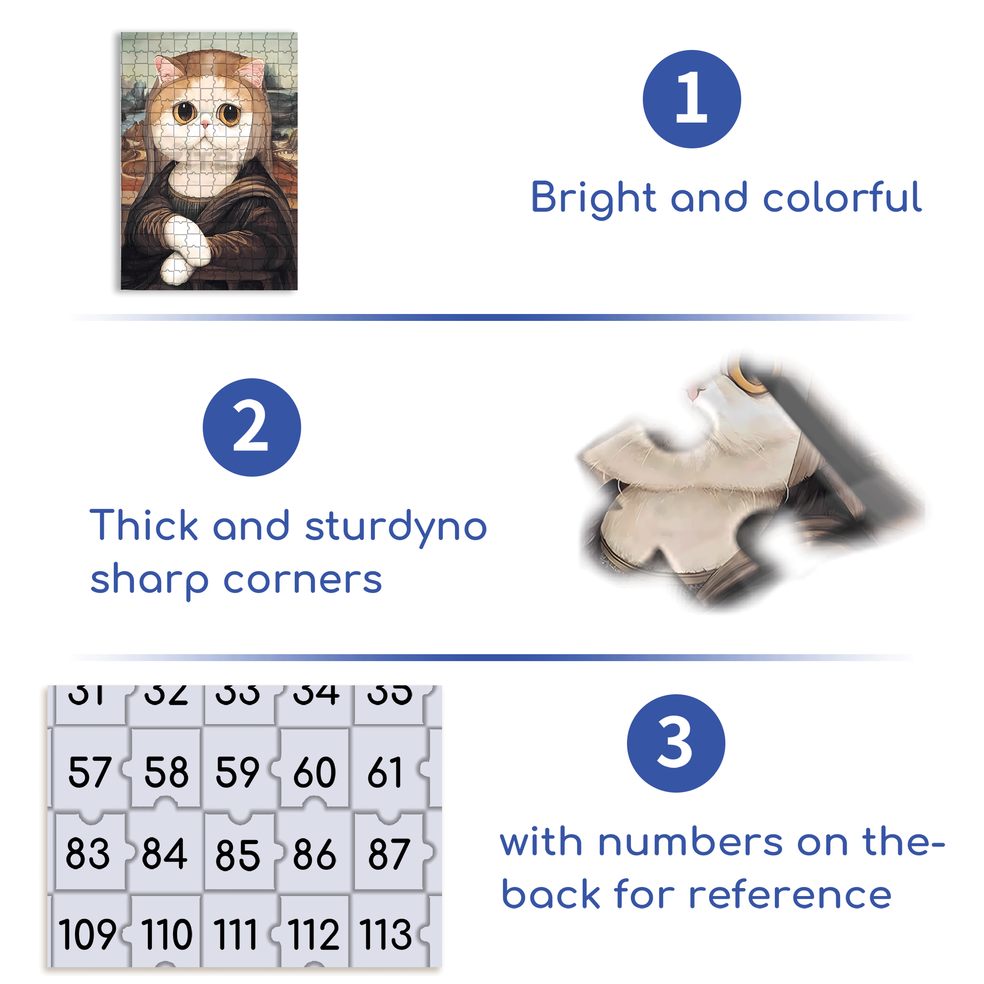 Meow ¡Á World Famous Paintings 4 500pcs/1000pcs Jigsaw Puzzle, Scratch-Resistant, Interactive Family Game & Brain-Boosting DIY Decor, Perfect for Halloween, Christmas & New Year Gifts, Family Puzzle Game