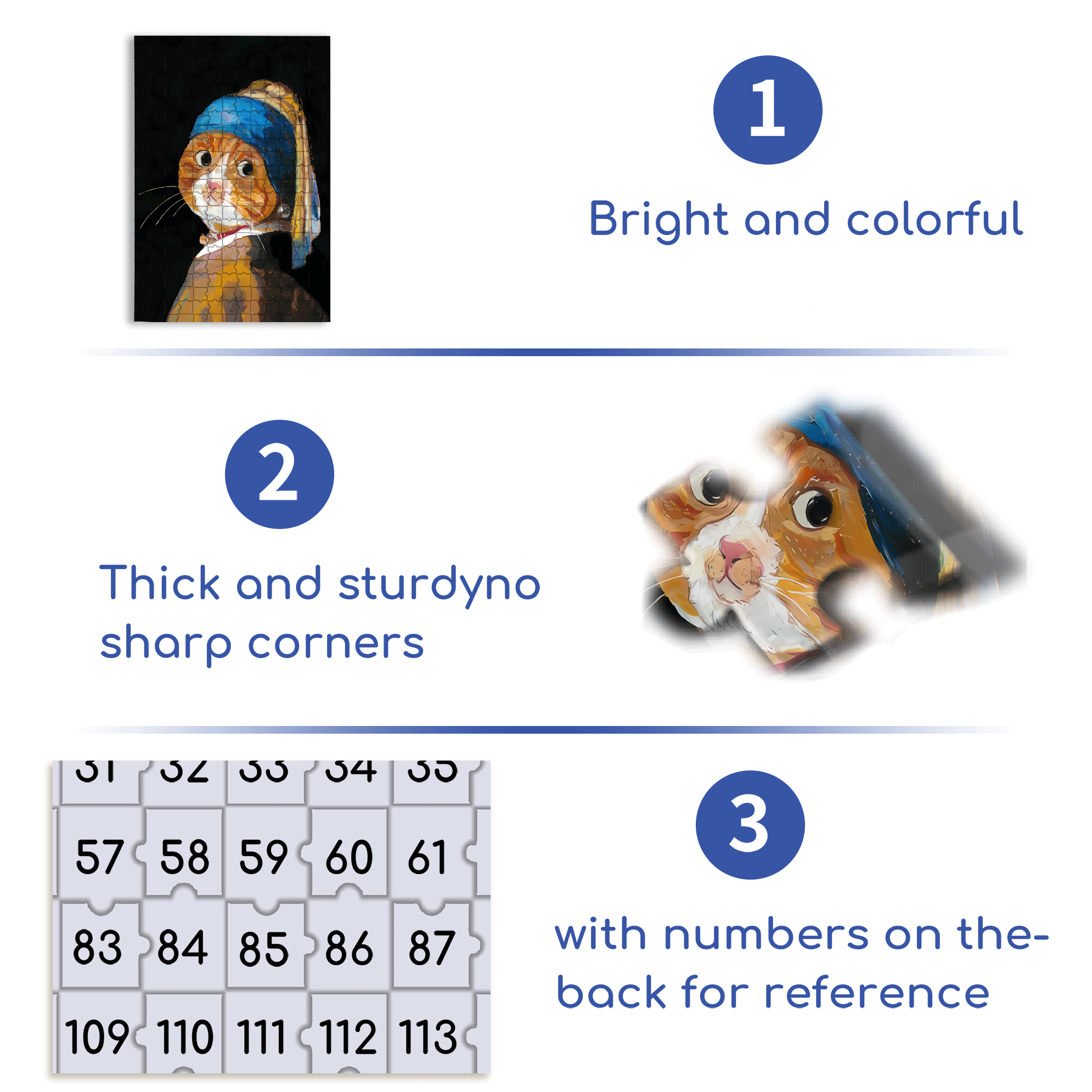 Meow ¡Á World Famous Paintings 7 500pcs/1000pcs Jigsaw Puzzle, Scratch-Resistant, Interactive Family Game & Brain-Boosting DIY Decor, Perfect for Halloween, Christmas & New Year Gifts, Family Puzzle Game