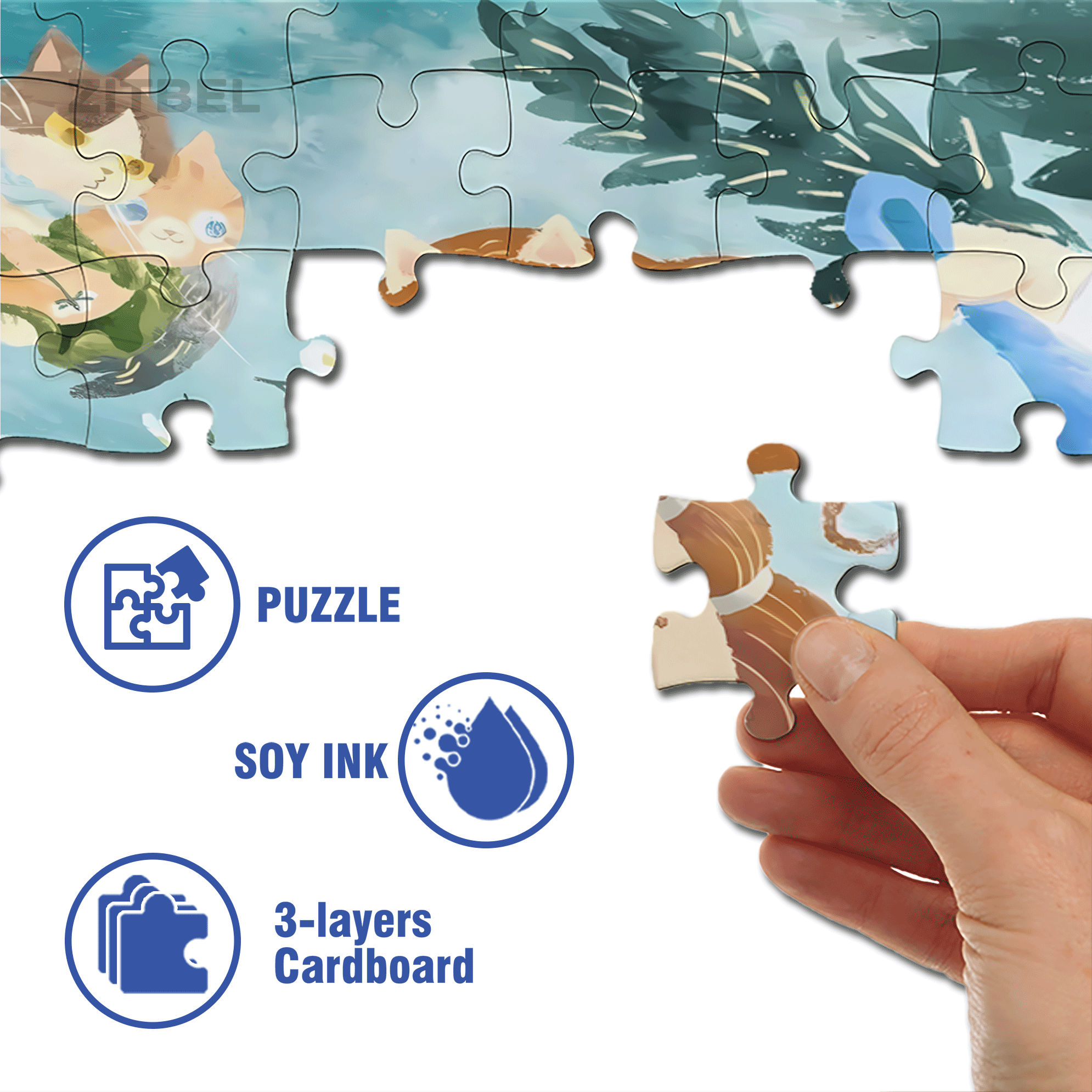 Meow ¡Á World Famous Paintings 500pcs/1000pcs Jigsaw Puzzle, Scratch-Resistant, Interactive Family Game & Brain-Boosting DIY Decor, Perfect for Halloween, Christmas & New Year Gifts, Family Puzzle Game