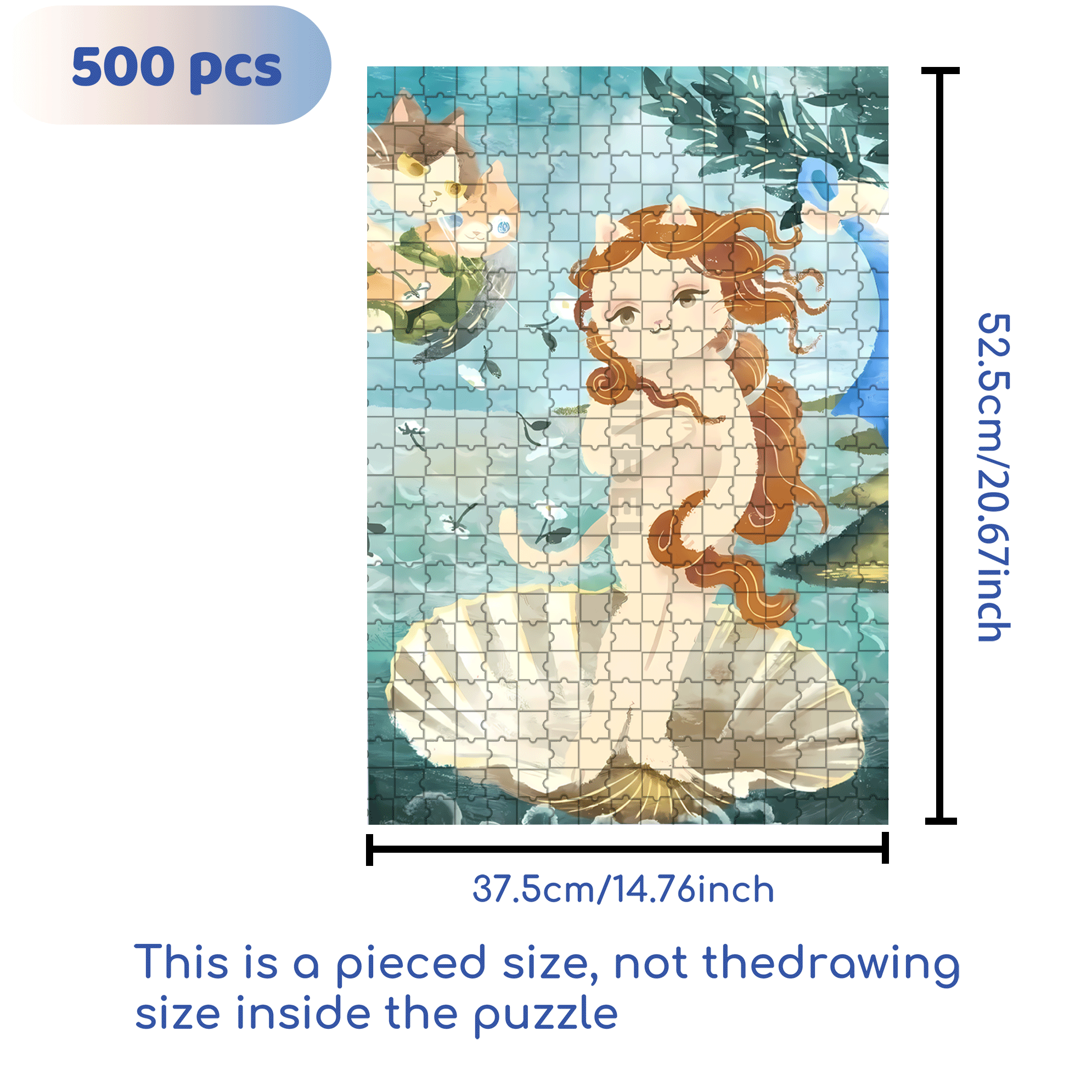 Meow ¡Á World Famous Paintings 500pcs/1000pcs Jigsaw Puzzle, Scratch-Resistant, Interactive Family Game & Brain-Boosting DIY Decor, Perfect for Halloween, Christmas & New Year Gifts, Family Puzzle Game