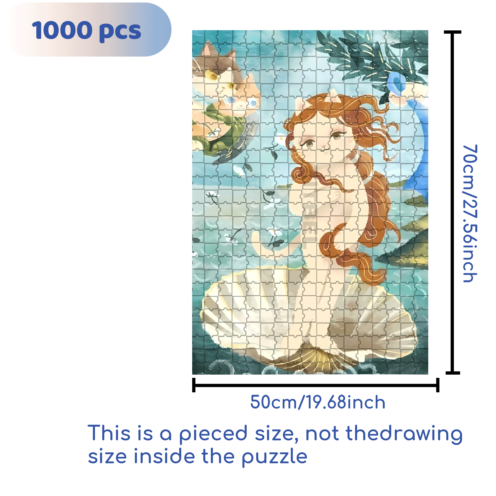 Meow ¡Á World Famous Paintings 500pcs/1000pcs Jigsaw Puzzle, Scratch-Resistant, Interactive Family Game & Brain-Boosting DIY Decor, Perfect for Halloween, Christmas & New Year Gifts, Family Puzzle Game