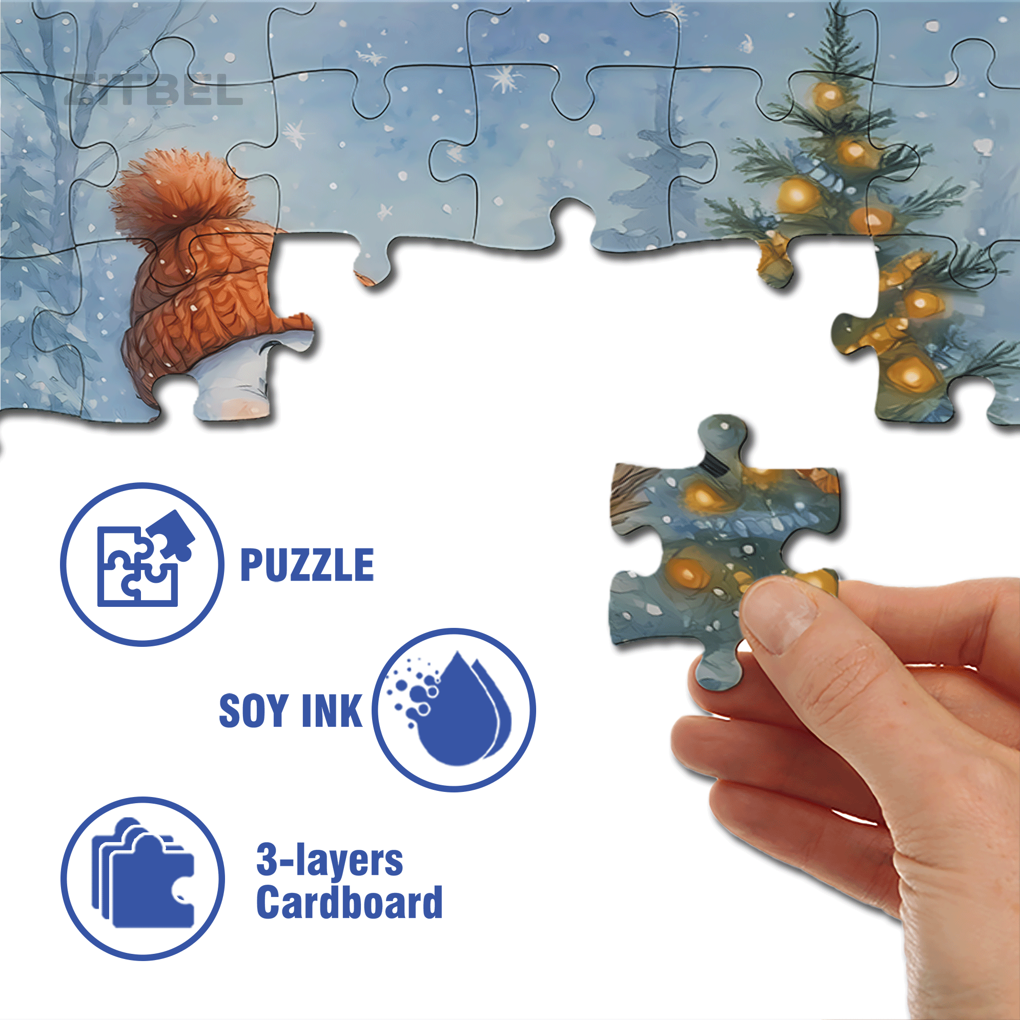Merry Christmas, My Friend! 500pcs/1000pcs Jigsaw Puzzle, Scratch-Resistant, Interactive Family Game & Brain-Boosting DIY Decor, Perfect for Halloween, Christmas & New Year Gifts, Family Puzzle Game
