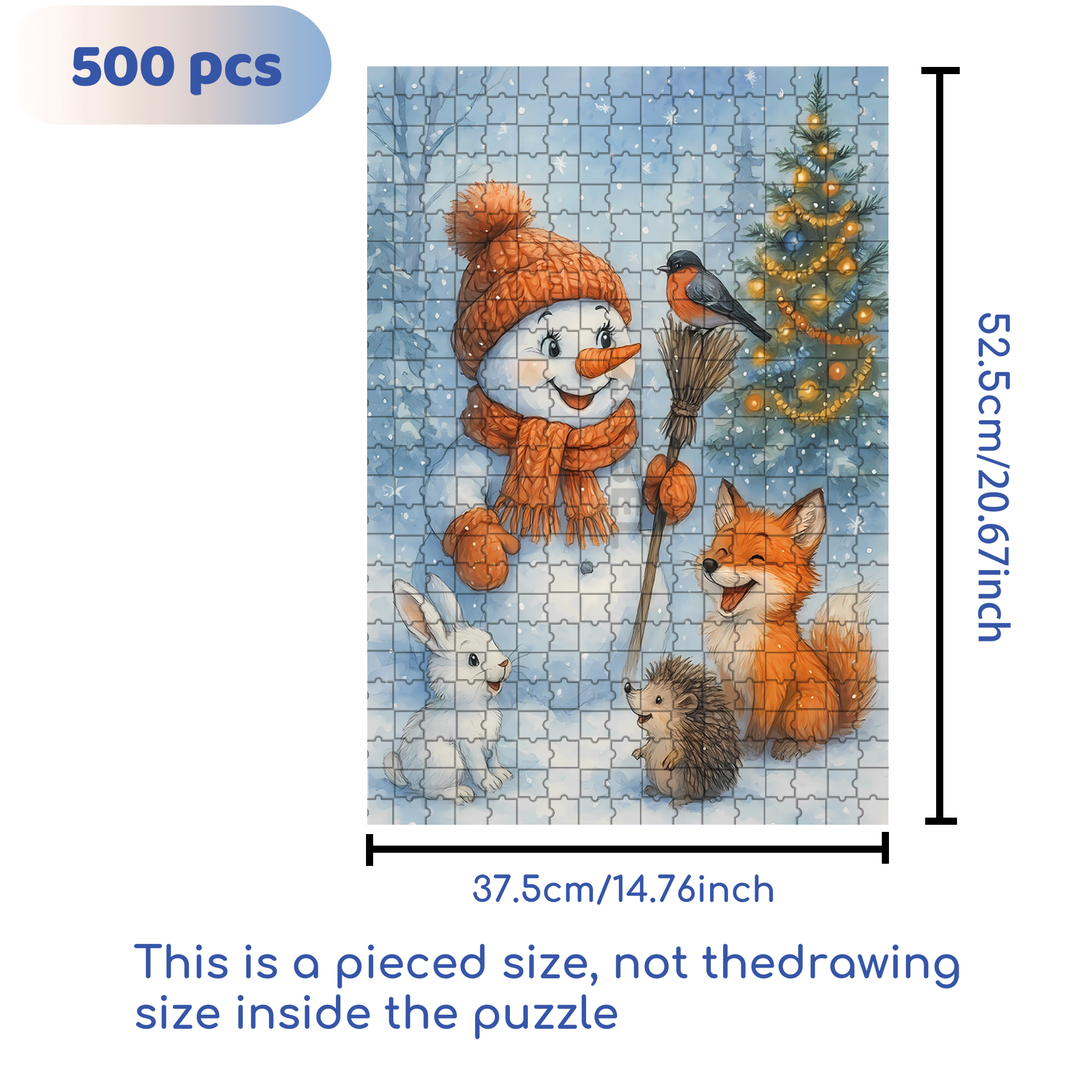 Merry Christmas, My Friend! 500pcs/1000pcs Jigsaw Puzzle, Scratch-Resistant, Interactive Family Game & Brain-Boosting DIY Decor, Perfect for Halloween, Christmas & New Year Gifts, Family Puzzle Game