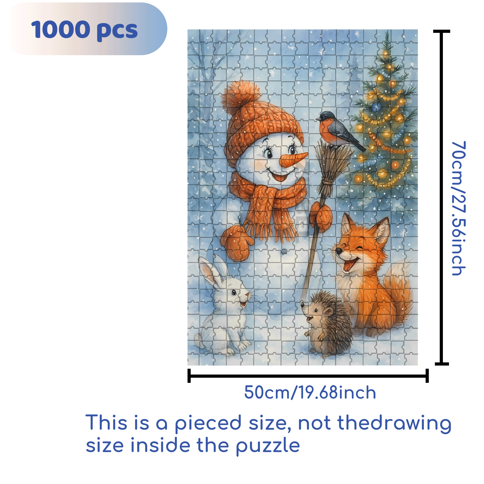 Merry Christmas, My Friend! 500pcs/1000pcs Jigsaw Puzzle, Scratch-Resistant, Interactive Family Game & Brain-Boosting DIY Decor, Perfect for Halloween, Christmas & New Year Gifts, Family Puzzle Game