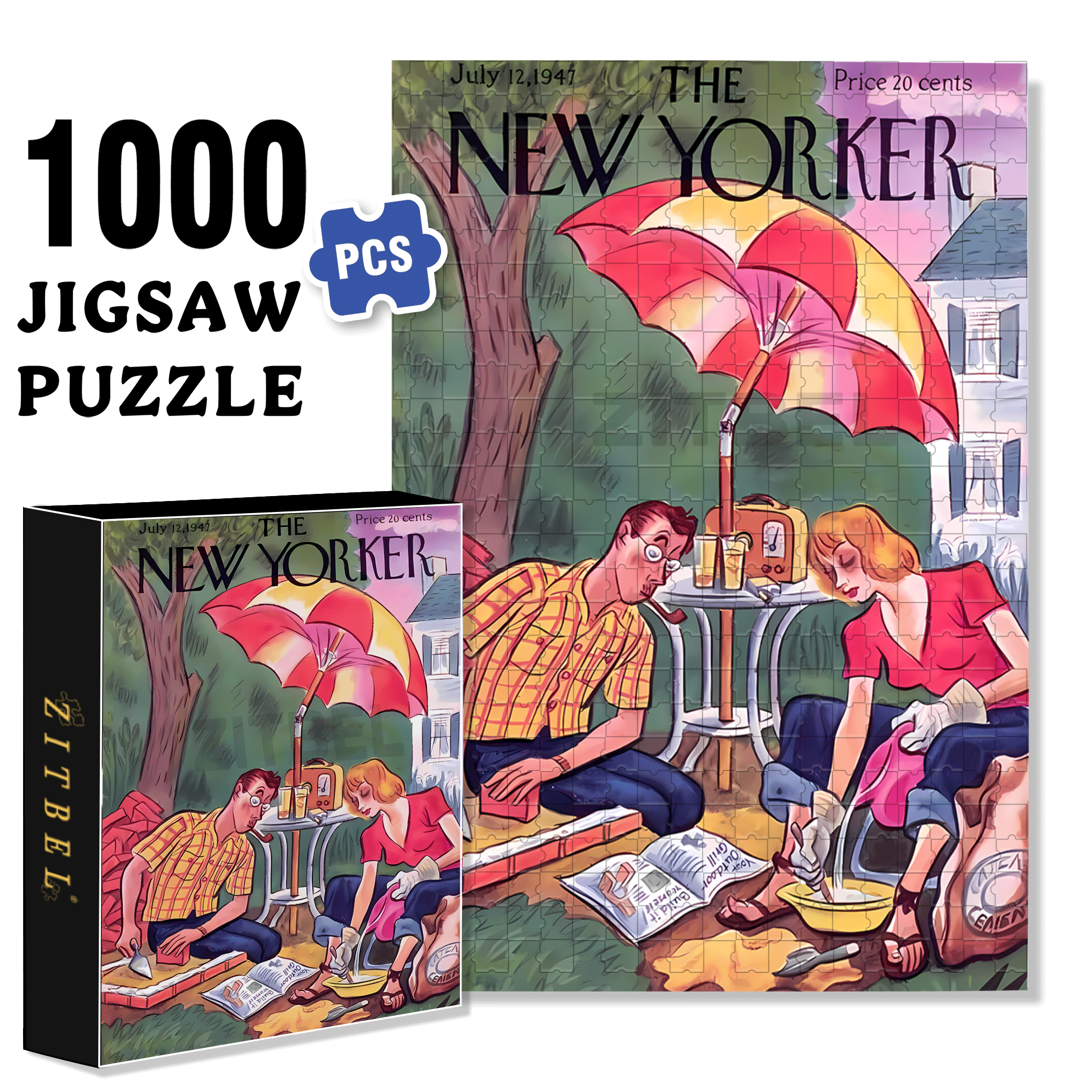 Mixed Cemen 500pcs/1000pcs Jigsaw Puzzle, Scratch-Resistant, Interactive Family Game & Brain-Boosting DIY Decor, Perfect for Halloween, Christmas & New Year Gifts, Family Puzzle Game