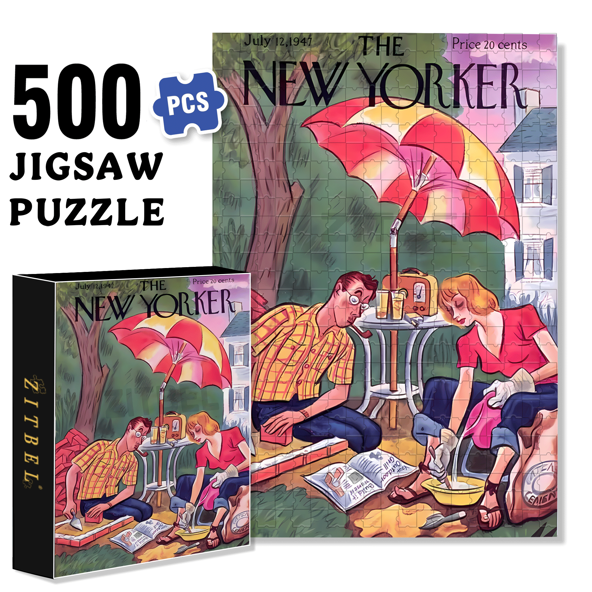 Mixed Cemen 500pcs/1000pcs Jigsaw Puzzle, Scratch-Resistant, Interactive Family Game & Brain-Boosting DIY Decor, Perfect for Halloween, Christmas & New Year Gifts, Family Puzzle Game