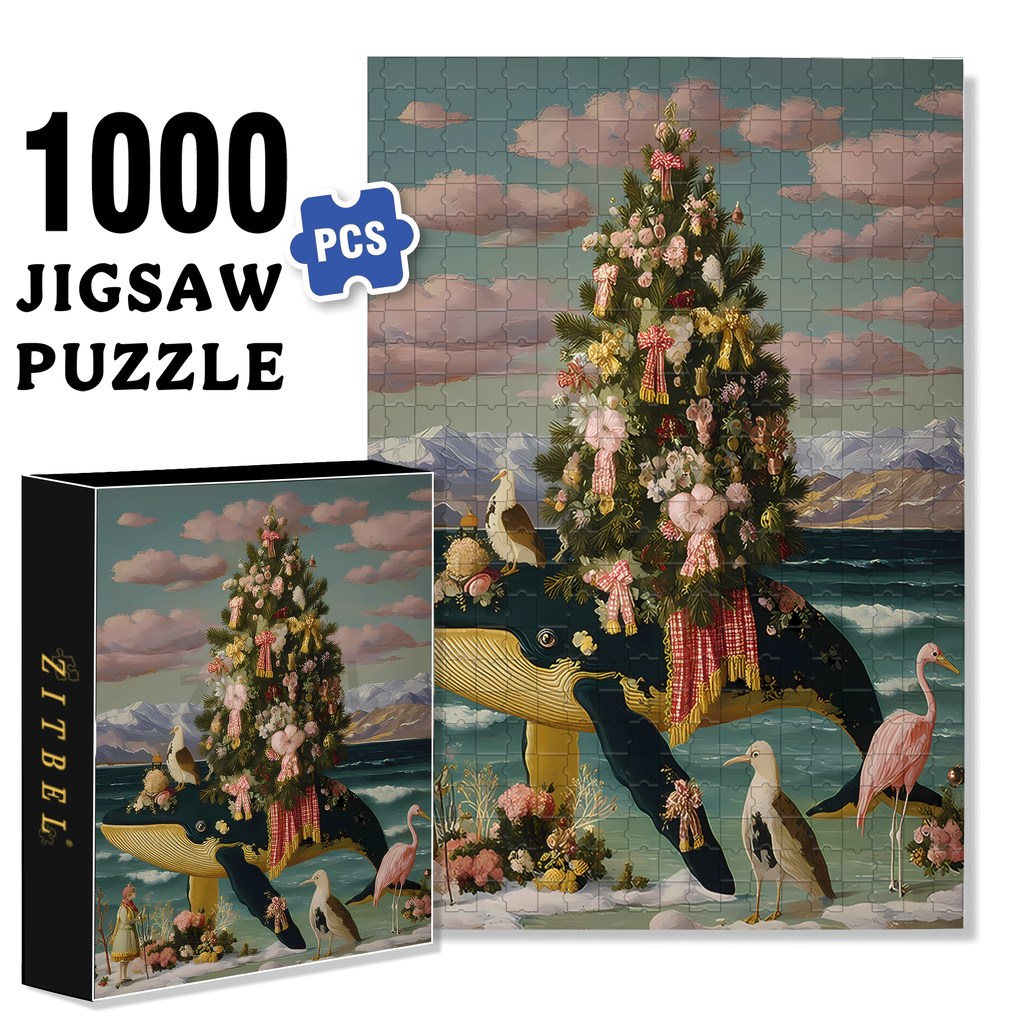 Neptune's Noble 500pcs/1000pcs Jigsaw Puzzle, Scratch-Resistant, Interactive Family Game & Brain-Boosting DIY Decor, Perfect for Halloween, Christmas & New Year Gifts, Family Puzzle Game