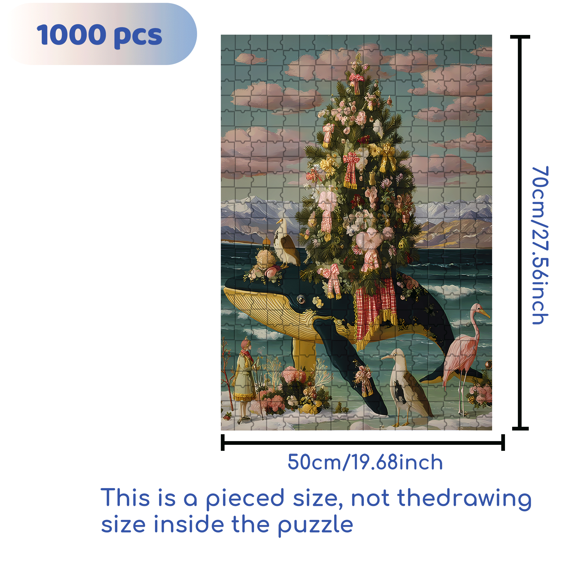 Neptune's Noble 500pcs/1000pcs Jigsaw Puzzle, Scratch-Resistant, Interactive Family Game & Brain-Boosting DIY Decor, Perfect for Halloween, Christmas & New Year Gifts, Family Puzzle Game