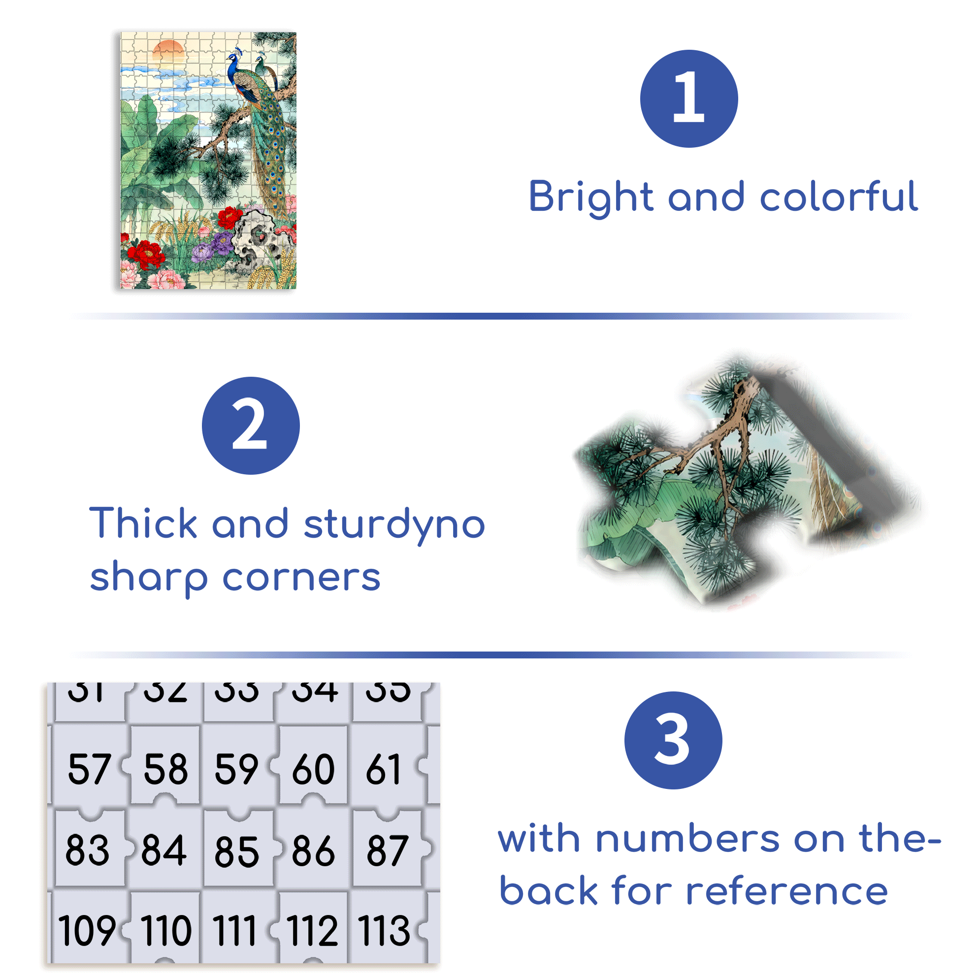 Peacock Perched On A Branch 500pcs/1000pcs Jigsaw Puzzle, Scratch-Resistant, Interactive Family Game & Brain-Boosting DIY Decor, Perfect for Halloween, Christmas & New Year Gifts, Family Puzzle Game