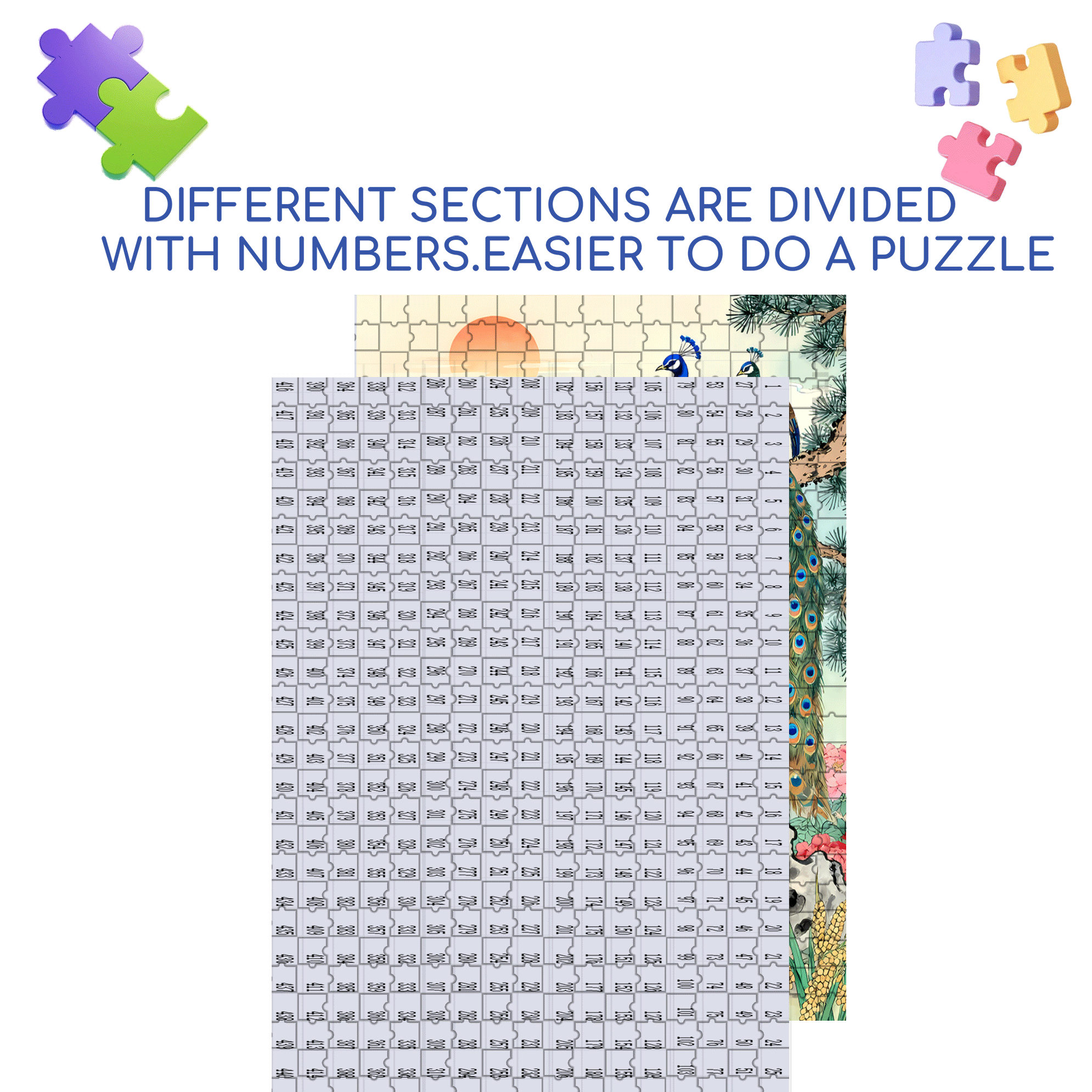 Peacock Perched On A Branch 500pcs/1000pcs Jigsaw Puzzle, Scratch-Resistant, Interactive Family Game & Brain-Boosting DIY Decor, Perfect for Halloween, Christmas & New Year Gifts, Family Puzzle Game