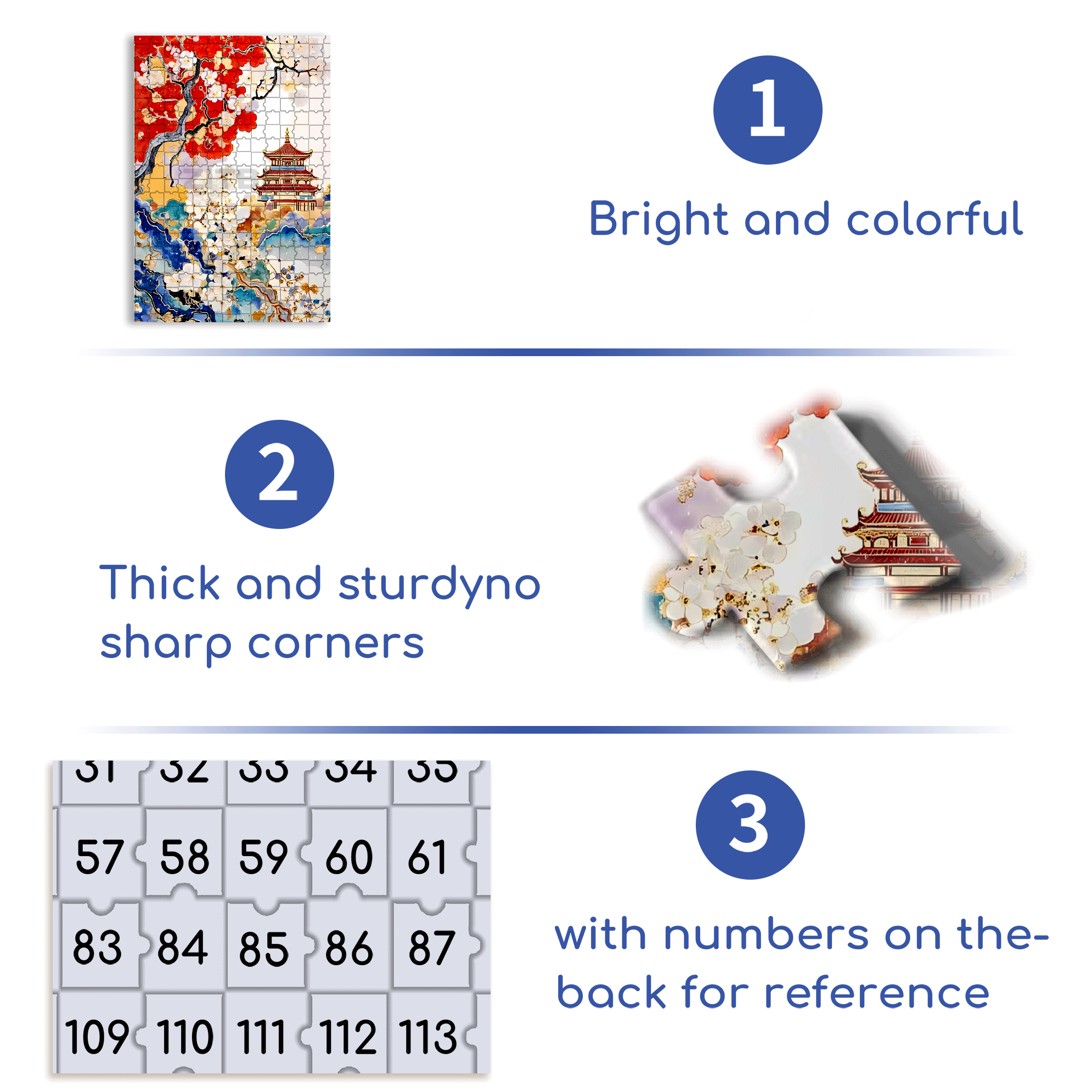 Plum Blossom Palace 500pcs/1000pcs Jigsaw Puzzle, Scratch-Resistant, Interactive Family Game & Brain-Boosting DIY Decor, Perfect for Halloween, Christmas & New Year Gifts, Family Puzzle Game