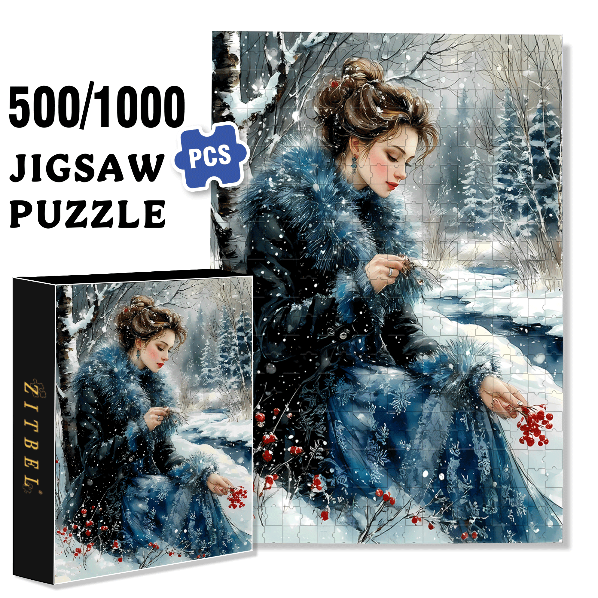 Red Fruit 500pcs/1000pcs Jigsaw Puzzle, Scratch-Resistant, Interactive Family Game & Brain-Boosting DIY Decor, Perfect for Halloween, Christmas & New Year Gifts, Family Puzzle Game