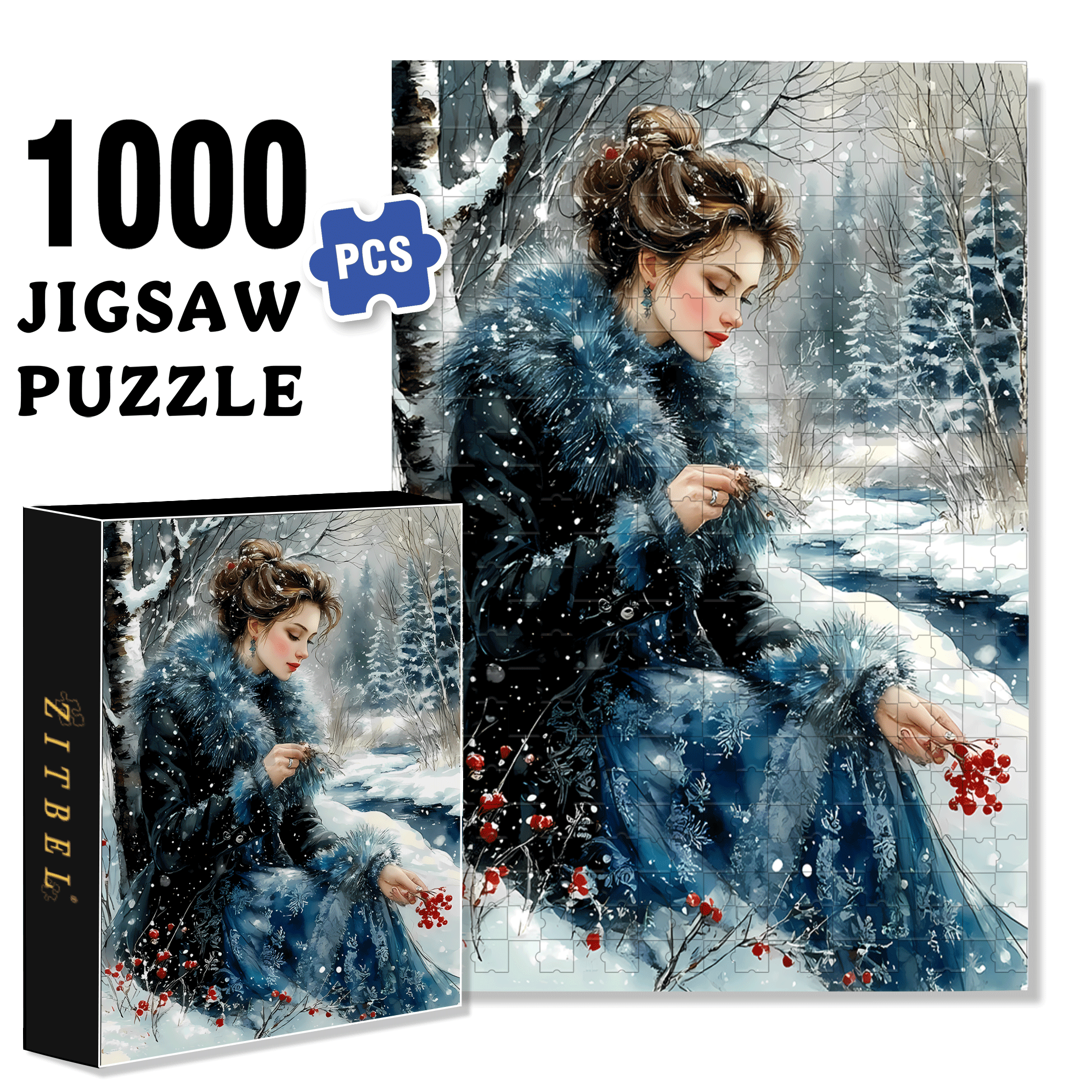 Red Fruit 500pcs/1000pcs Jigsaw Puzzle, Scratch-Resistant, Interactive Family Game & Brain-Boosting DIY Decor, Perfect for Halloween, Christmas & New Year Gifts, Family Puzzle Game