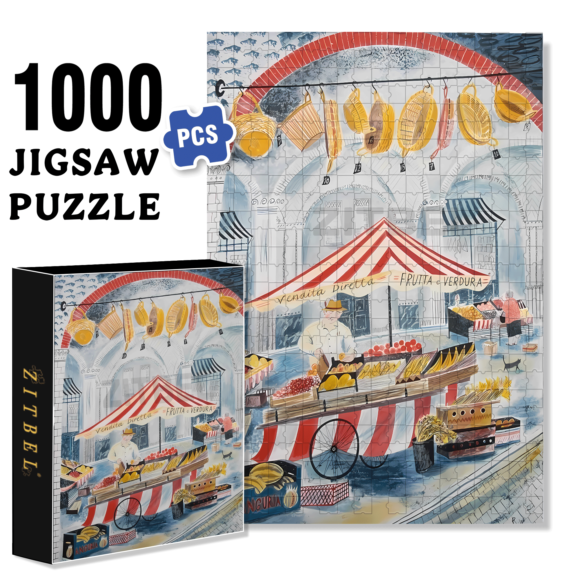 Small Stalls 500pcs/1000pcs Jigsaw Puzzle, Scratch-Resistant, Interactive Family Game & Brain-Boosting DIY Decor, Perfect for Halloween, Christmas & New Year Gifts, Family Puzzle Game
