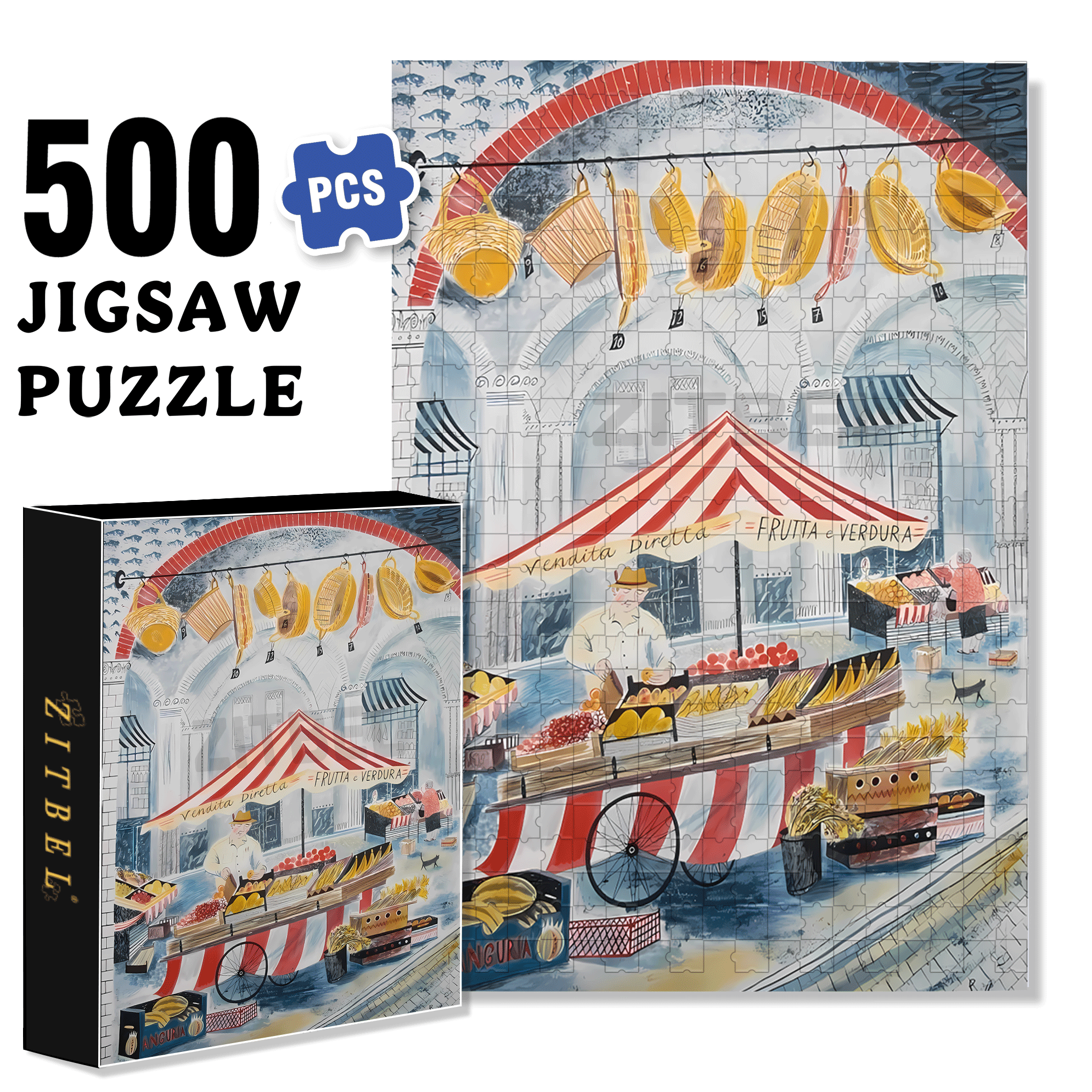 Small Stalls 500pcs/1000pcs Jigsaw Puzzle, Scratch-Resistant, Interactive Family Game & Brain-Boosting DIY Decor, Perfect for Halloween, Christmas & New Year Gifts, Family Puzzle Game