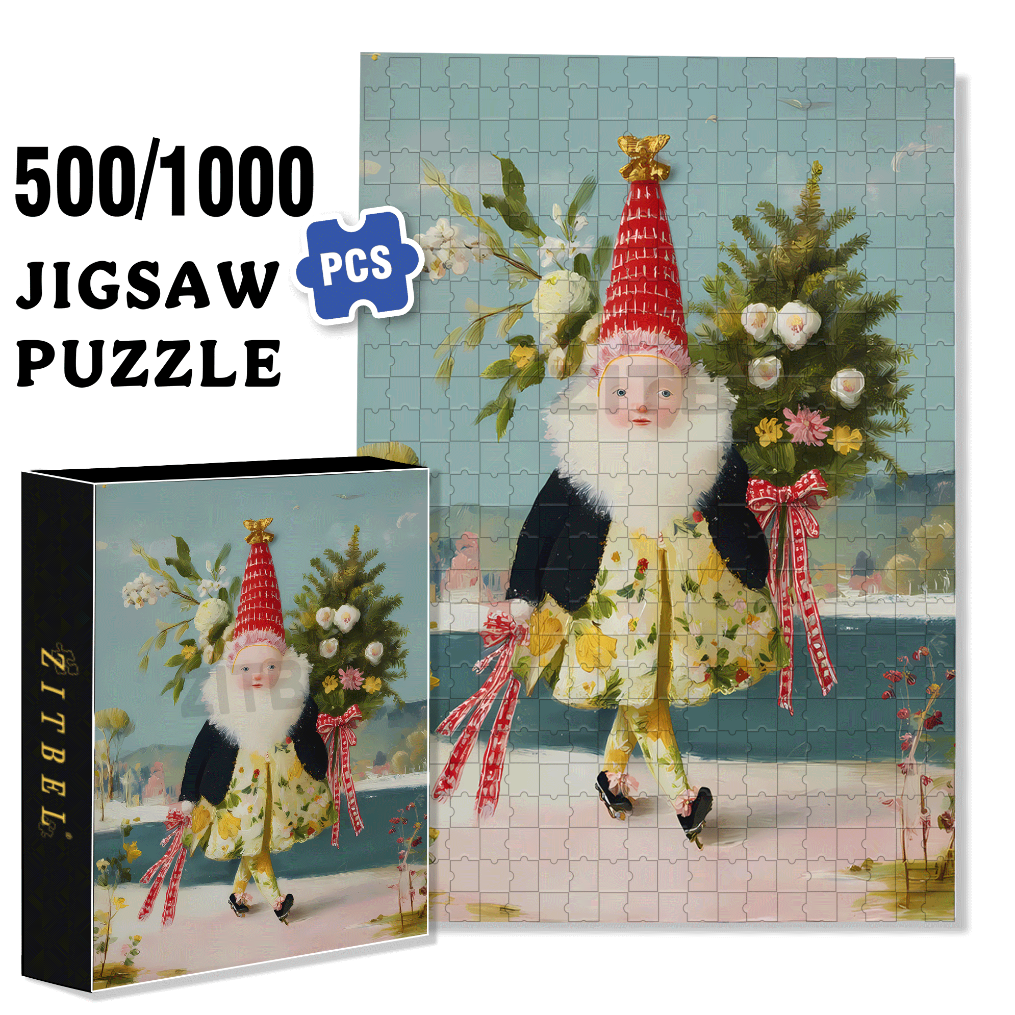 Small Wonder, Big Heart 500pcs/1000pcs Jigsaw Puzzle, Scratch-Resistant, Interactive Family Game & Brain-Boosting DIY Decor, Perfect for Halloween, Christmas & New Year Gifts, Family Puzzle Game